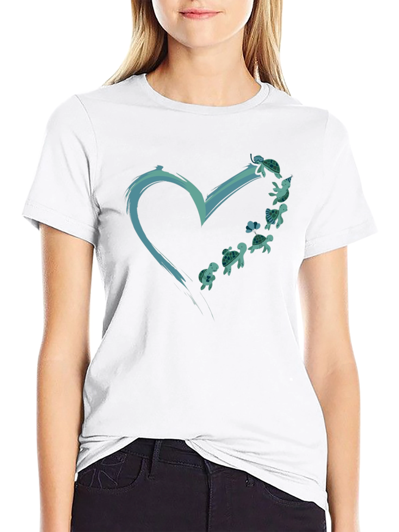 Sea Turtle Heart Graphic Tee