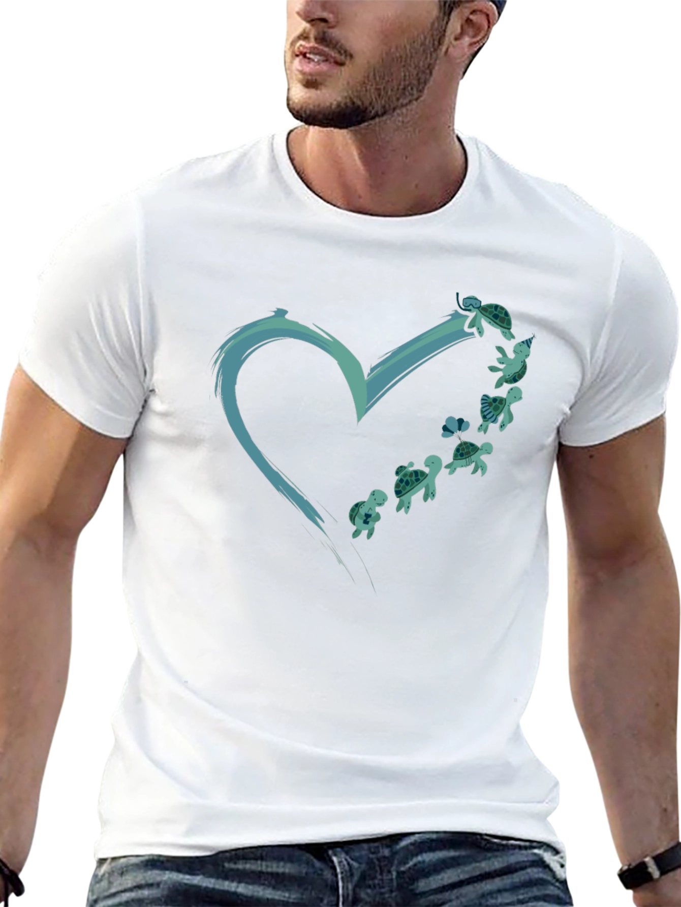 Sea Turtle Heart Graphic Tee