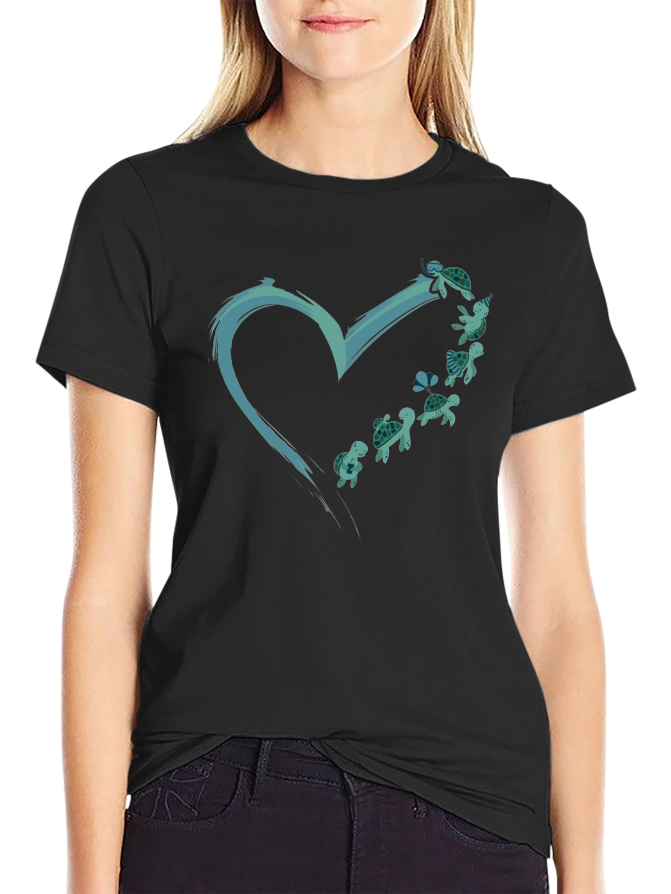Sea Turtle Heart Graphic Tee