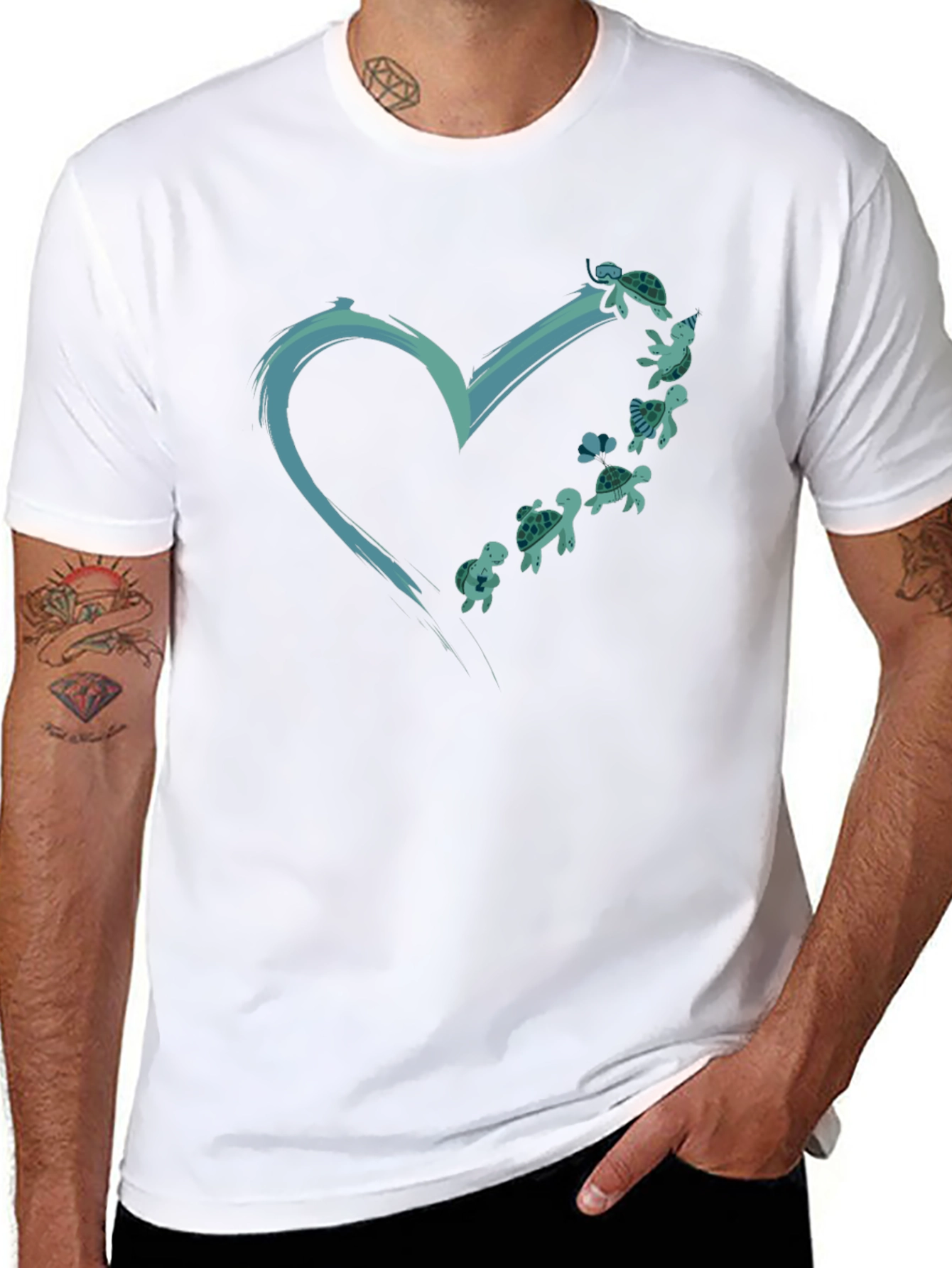 Sea Turtle Heart Graphic Tee