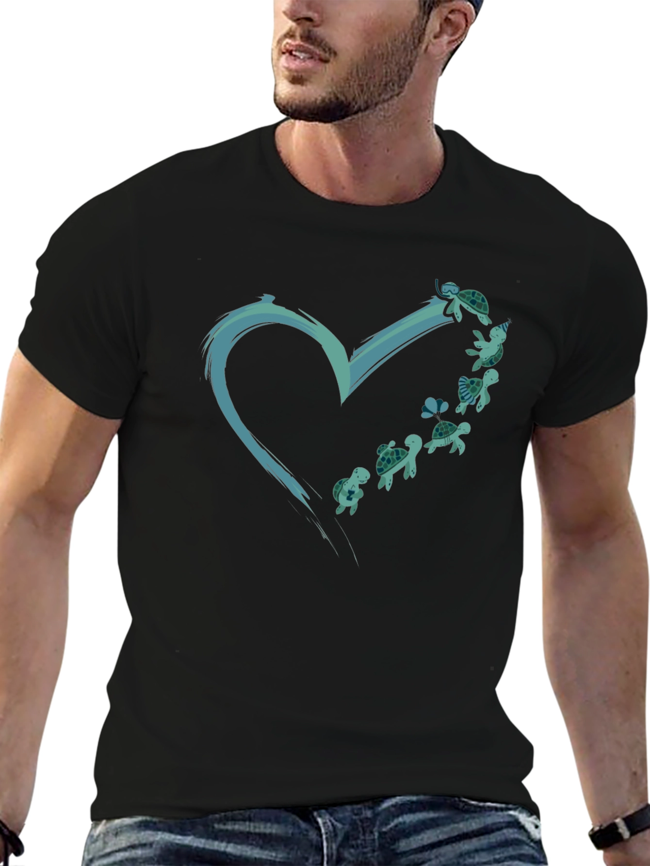 Sea Turtle Heart Graphic Tee