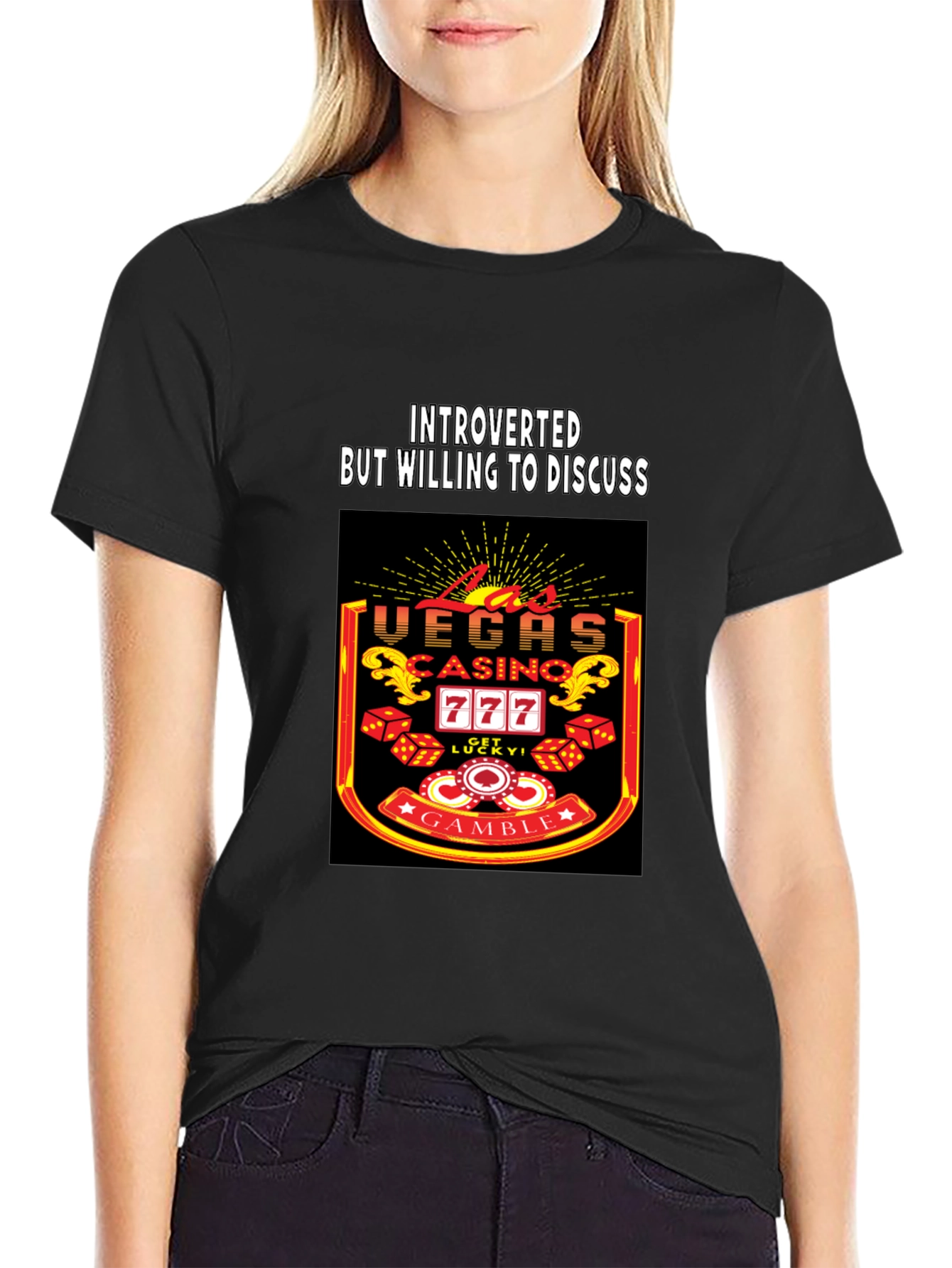 Introverted but Willing to Discuss Vegas Casino T-Shirt