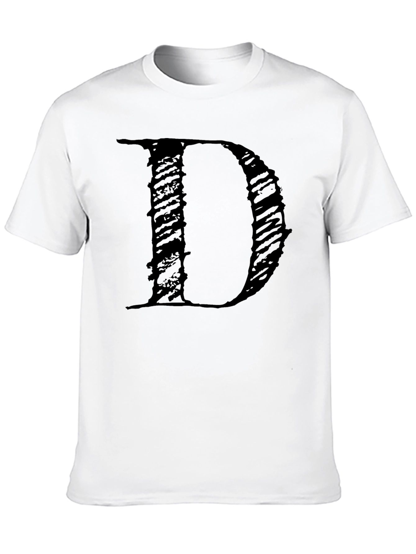 Letter D Black T-Shirt - Stylish Graphic Tee