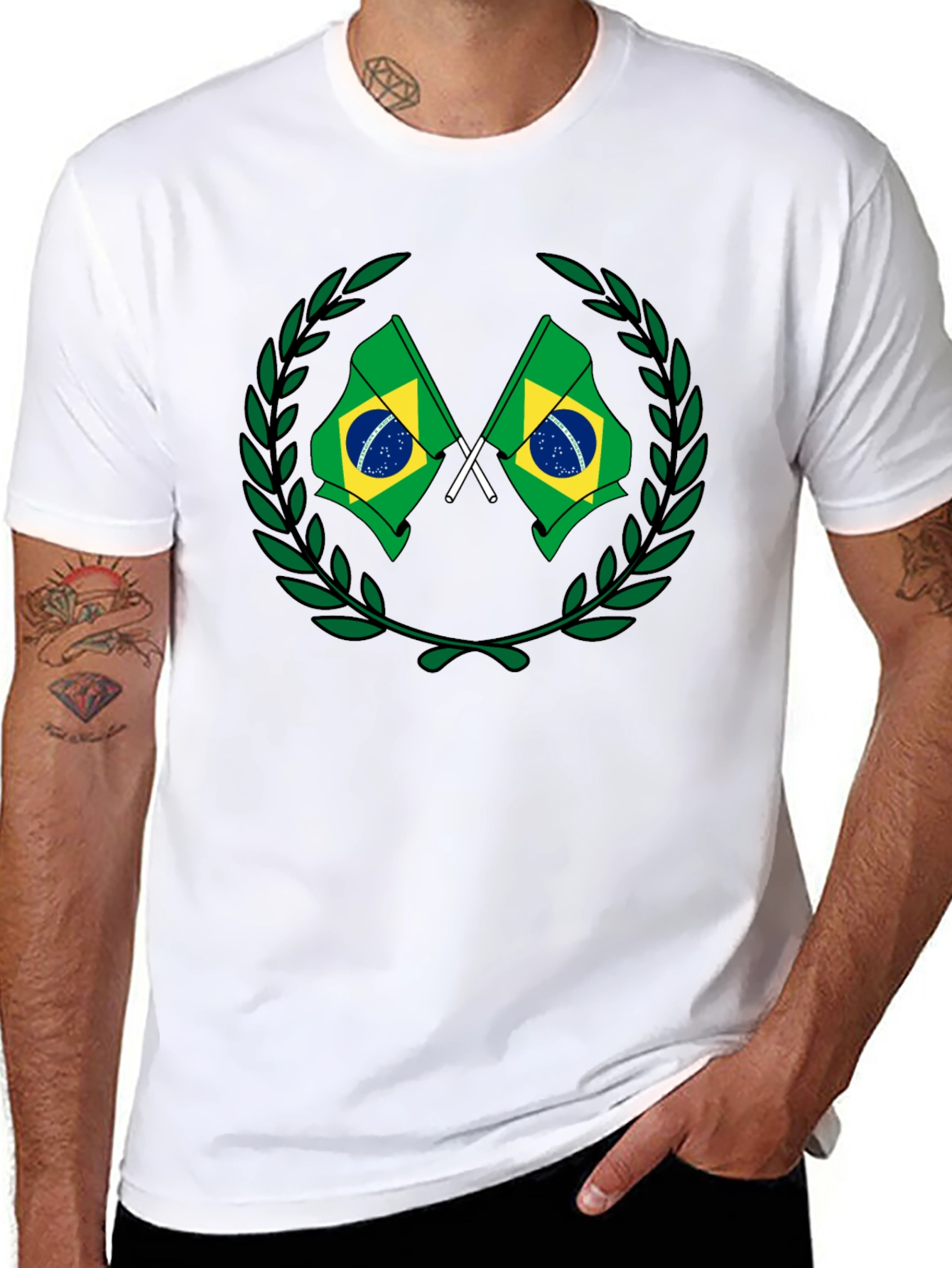 Brazil Flag Wreath Graphic Tee