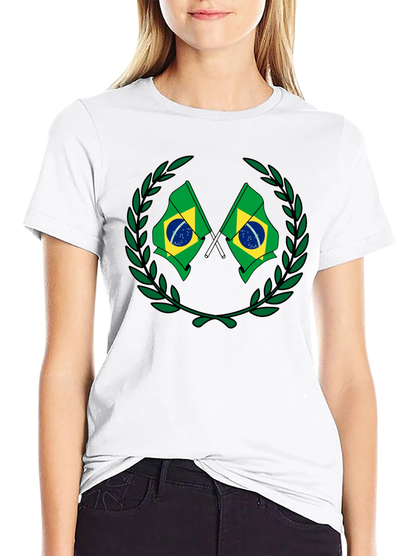 Brazil Flag Wreath Graphic Tee