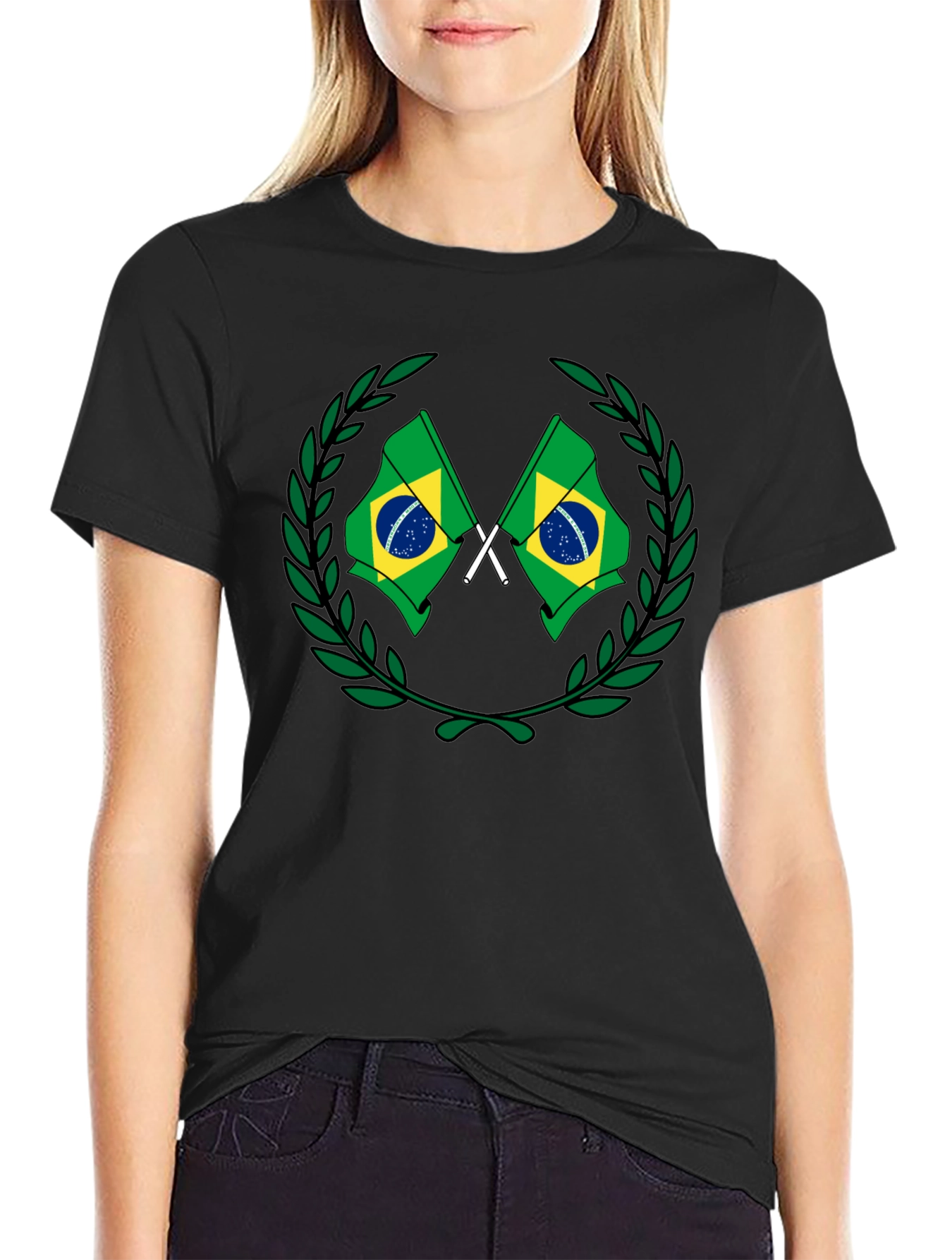 Brazil Flag Wreath Graphic Tee