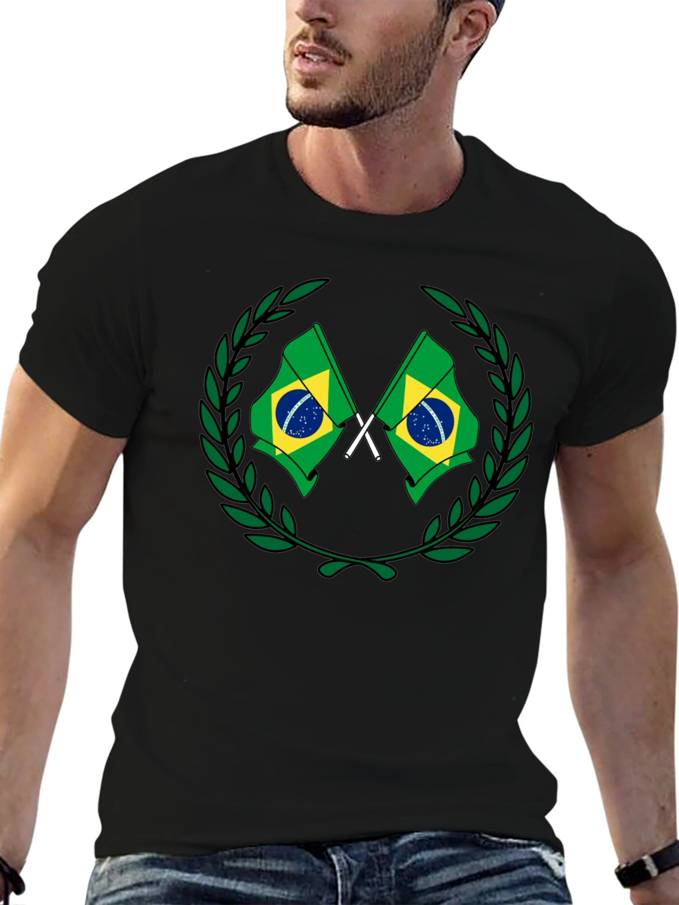 Brazil Flag Wreath Graphic Tee