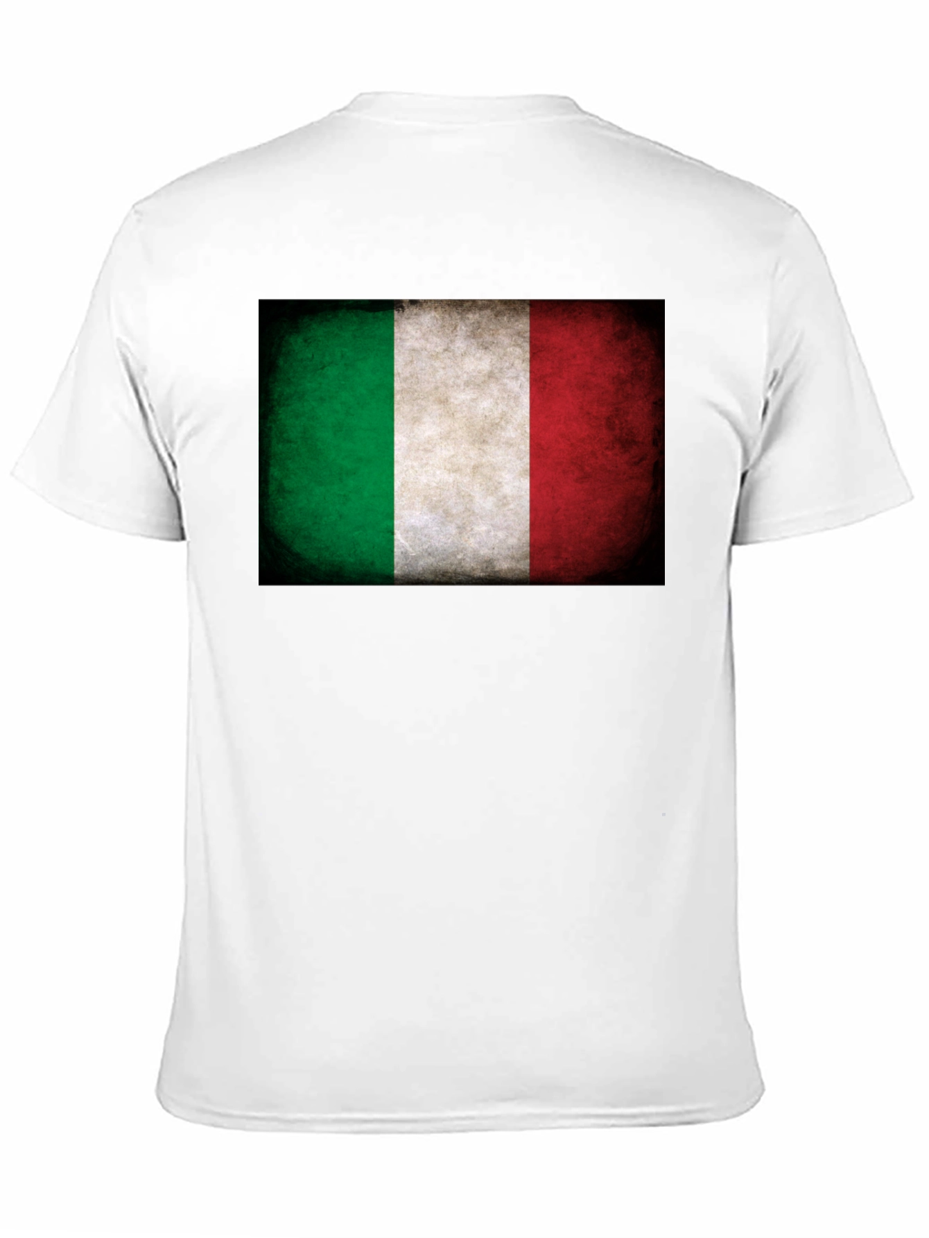 Italian Flag Grunge Graphic Tee - Black Cotton T-Shirt
