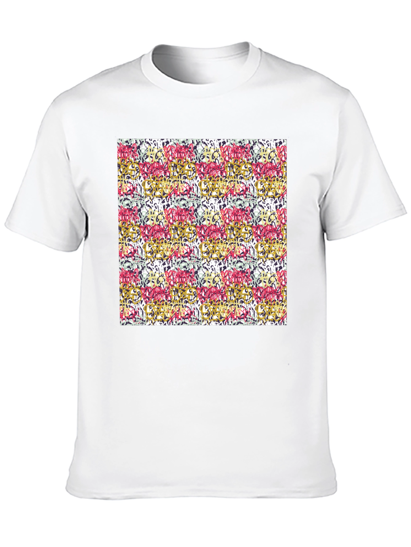 Abstract Pattern Mens Black T-Shirt