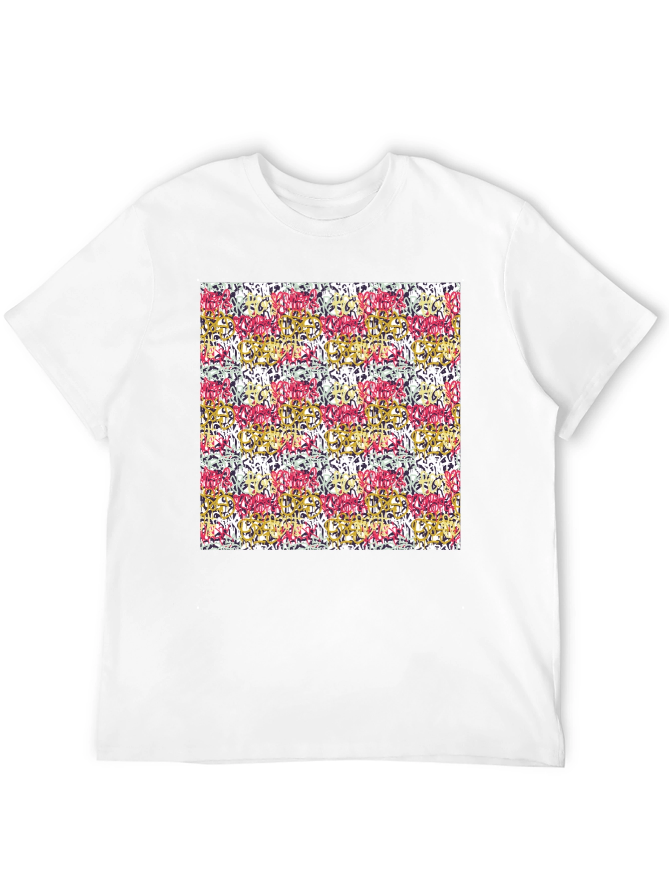 Abstract Pattern Mens Black T-Shirt
