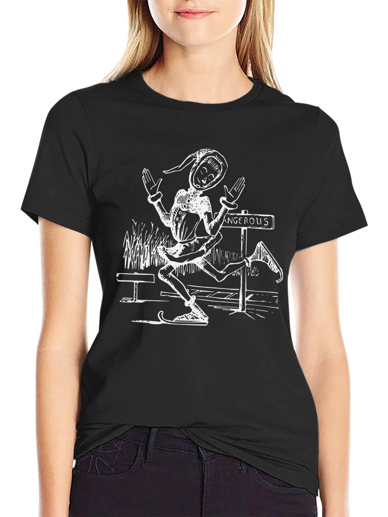 Elf Crossing T-Shirt - Funny Graphic Tee