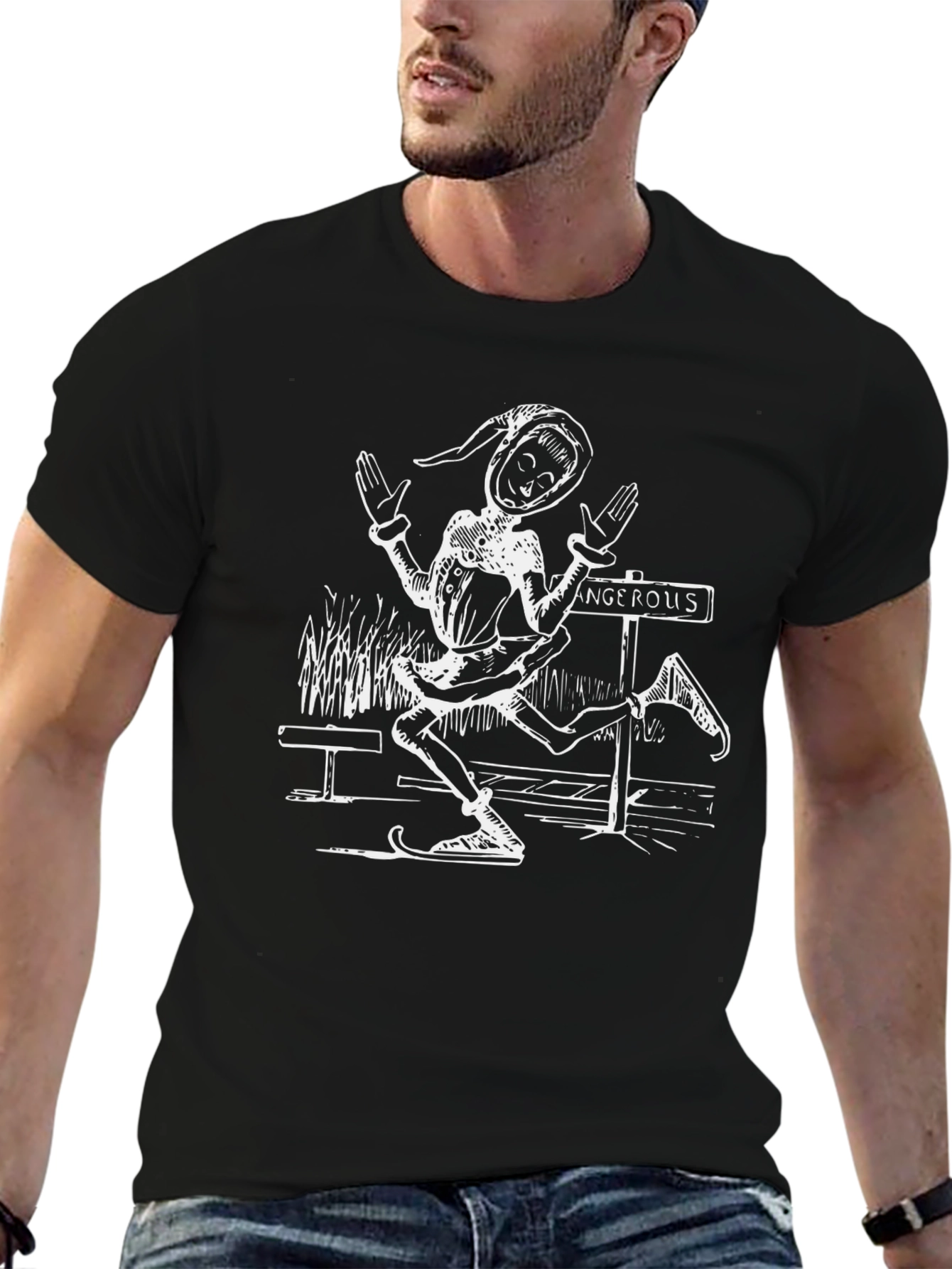 Elf Crossing T-Shirt - Funny Graphic Tee