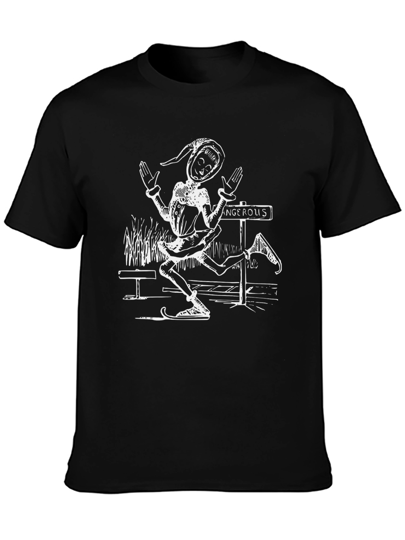 Elf Crossing T-Shirt - Funny Graphic Tee