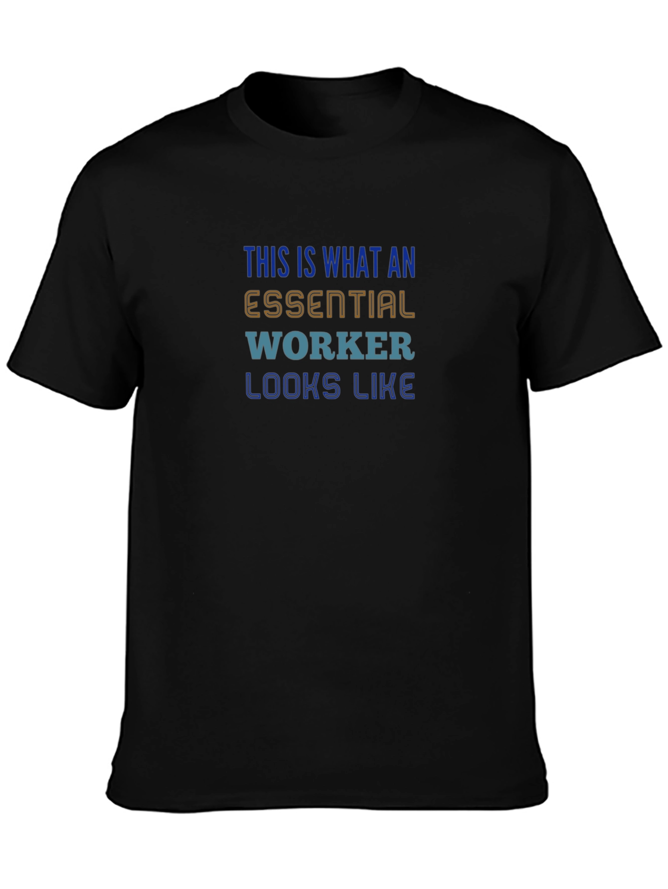Essential Worker Graphic Tee - Black Cotton Blend