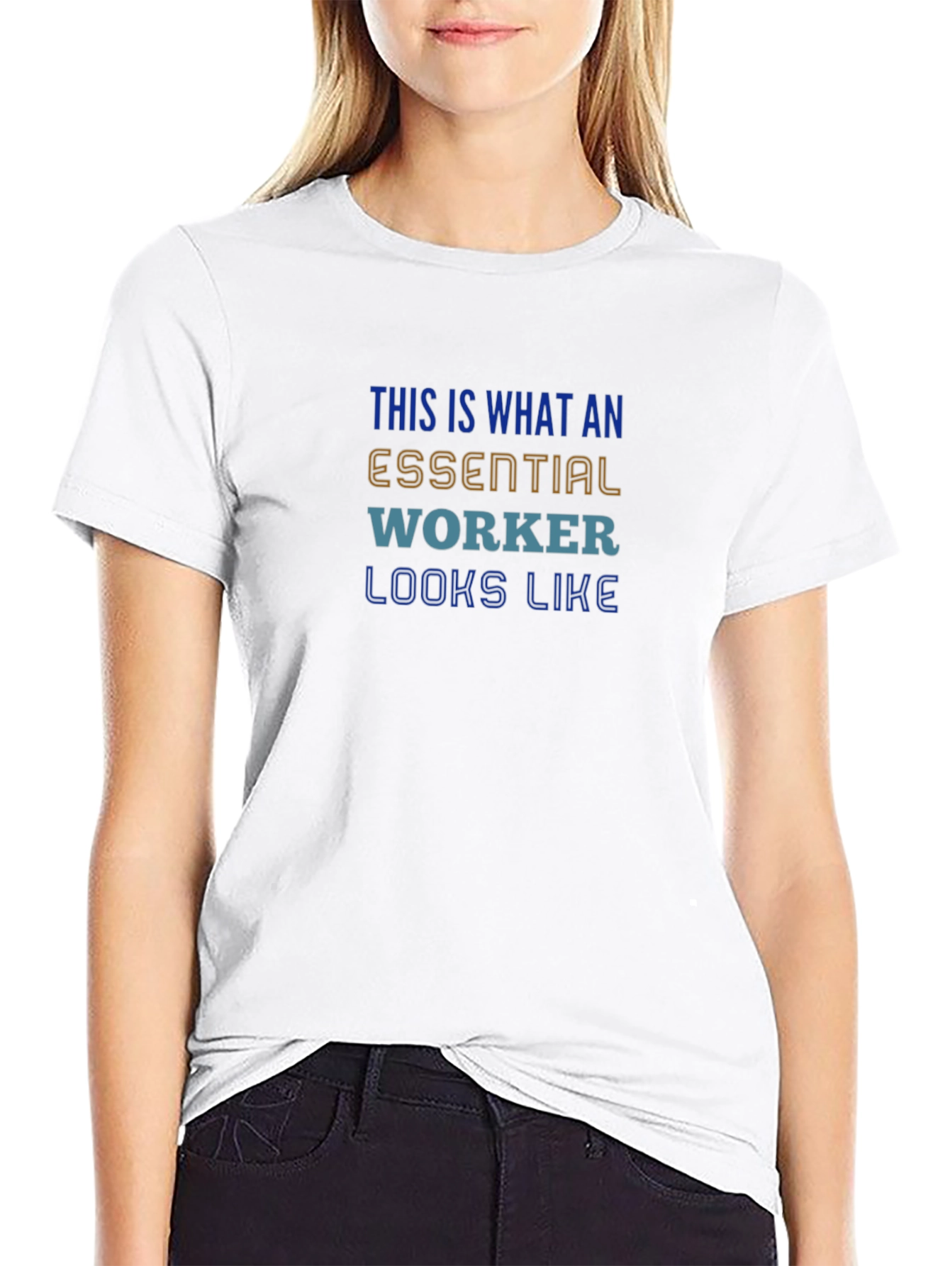 Essential Worker Graphic Tee - Black Cotton Blend