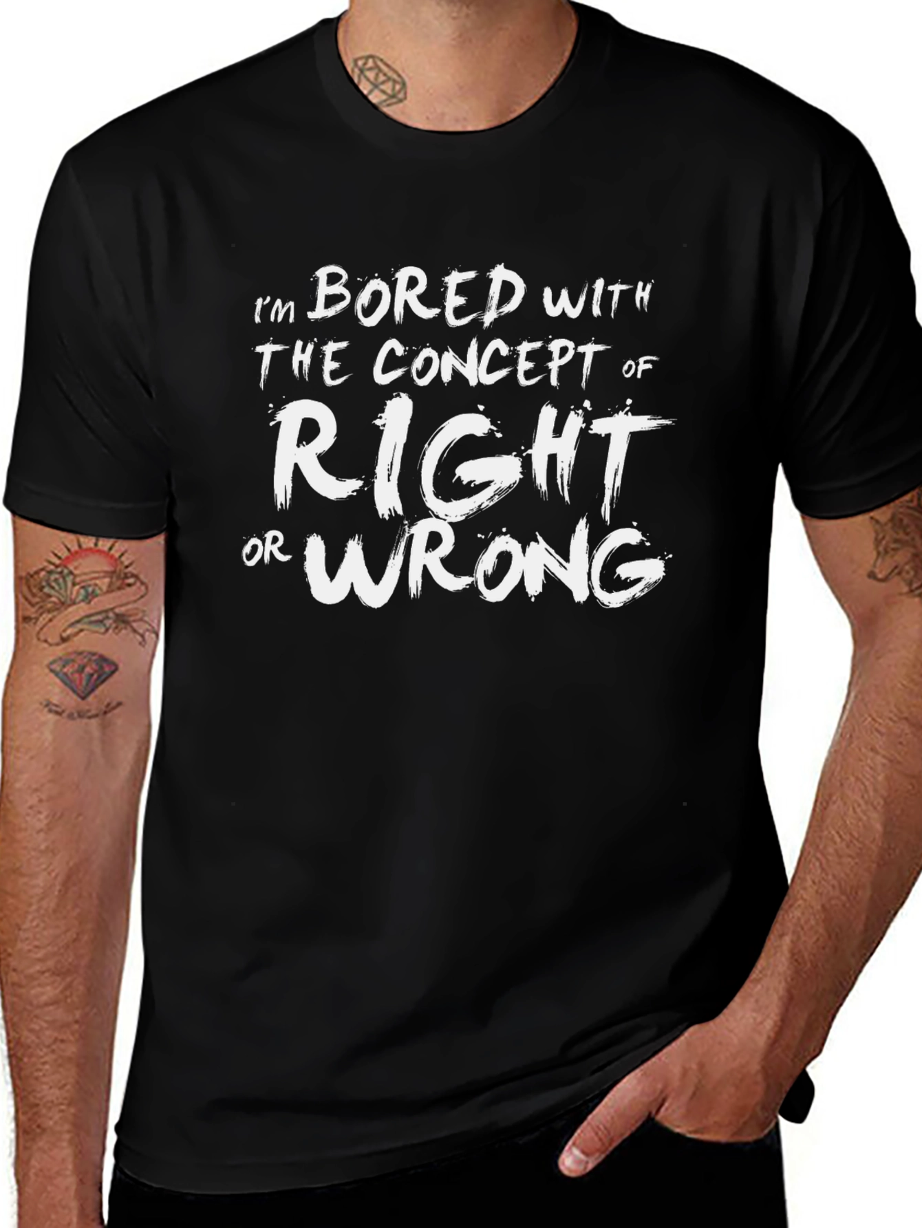 Bored with Right or Wrong Graphic T-Shirt