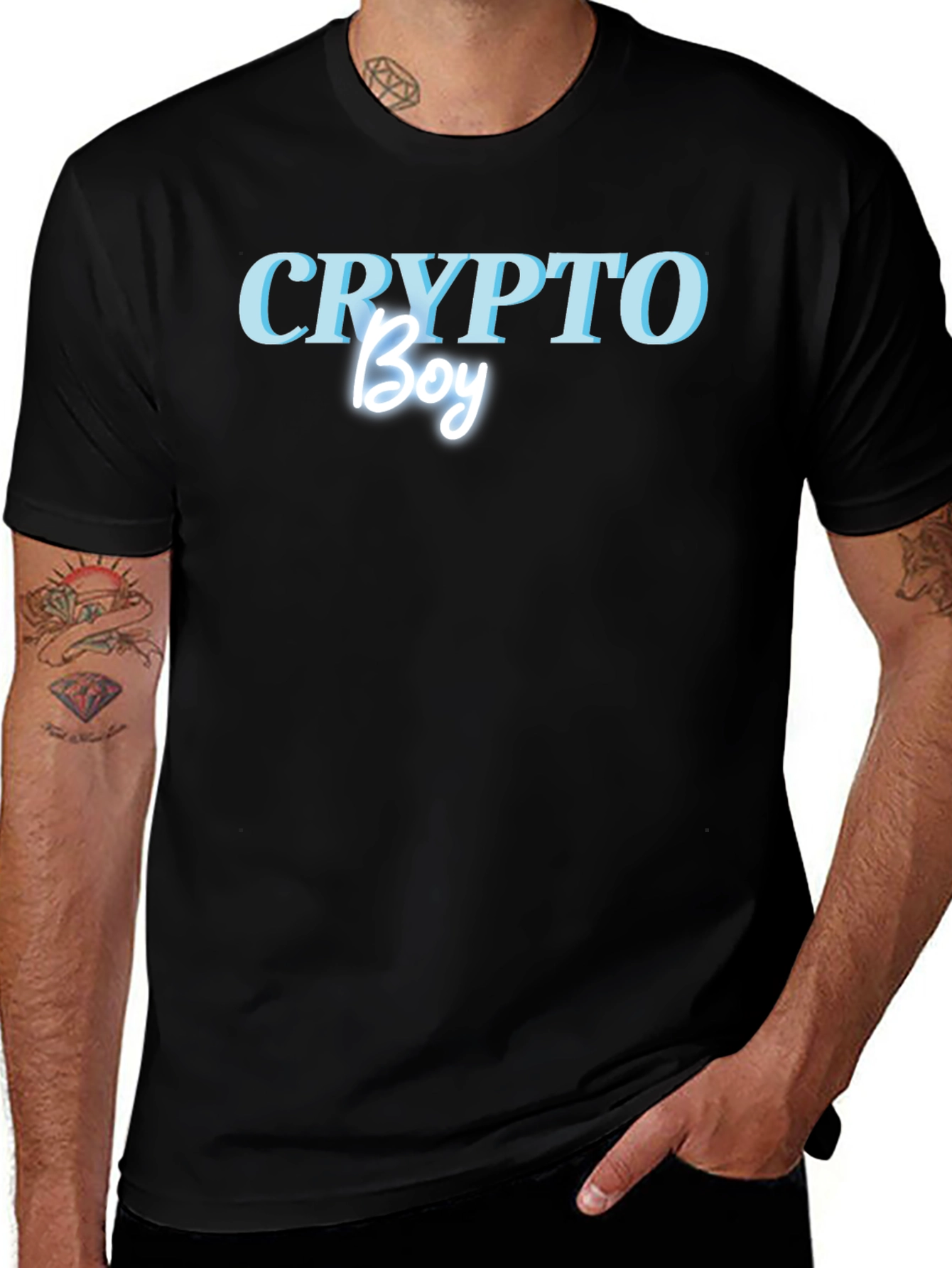 Crypto Boy Graphic T-Shirt - Trendy Mens Tee