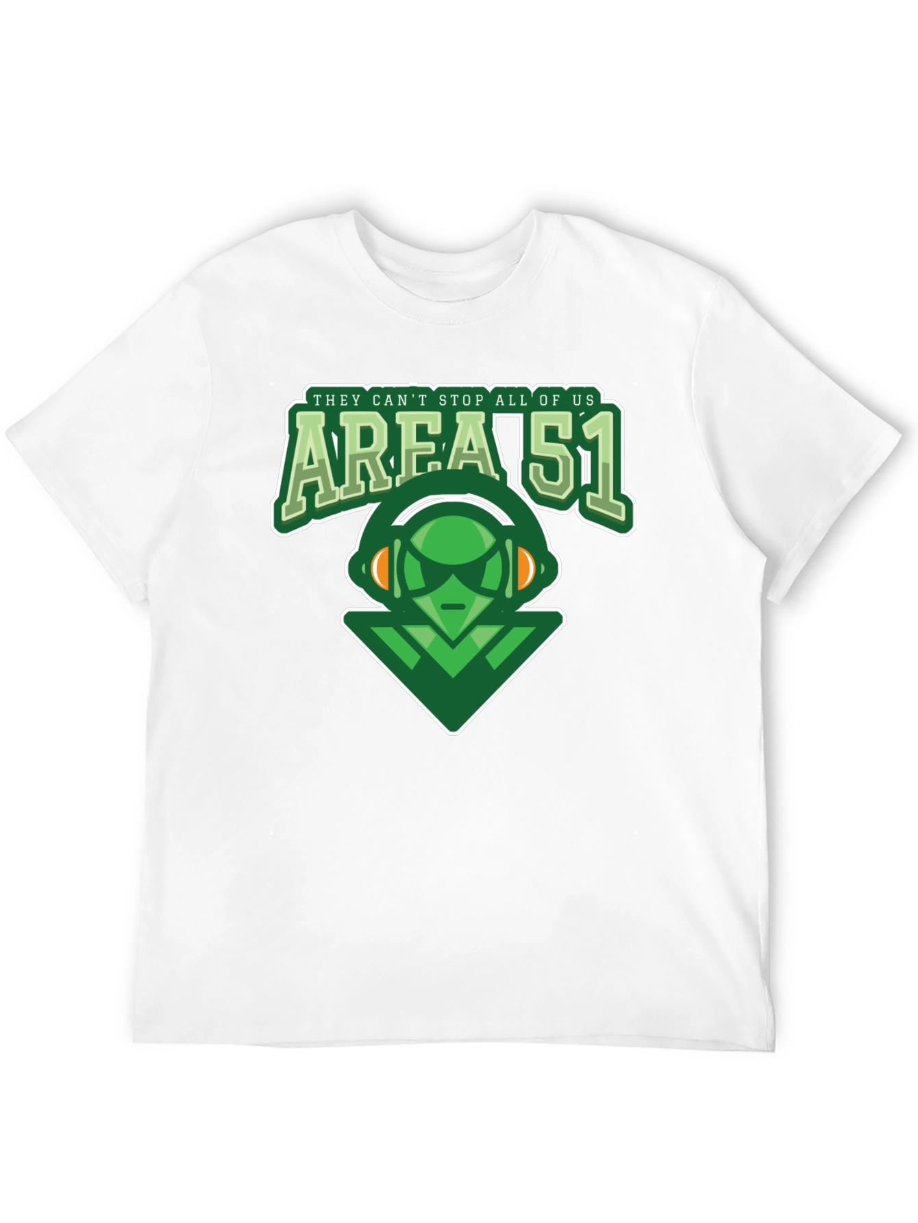 Area 51 Alien Graphic Print Black T-Shirt