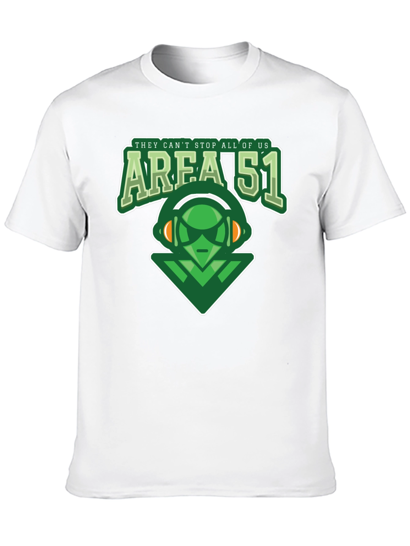 Area 51 Alien Graphic Print Black T-Shirt