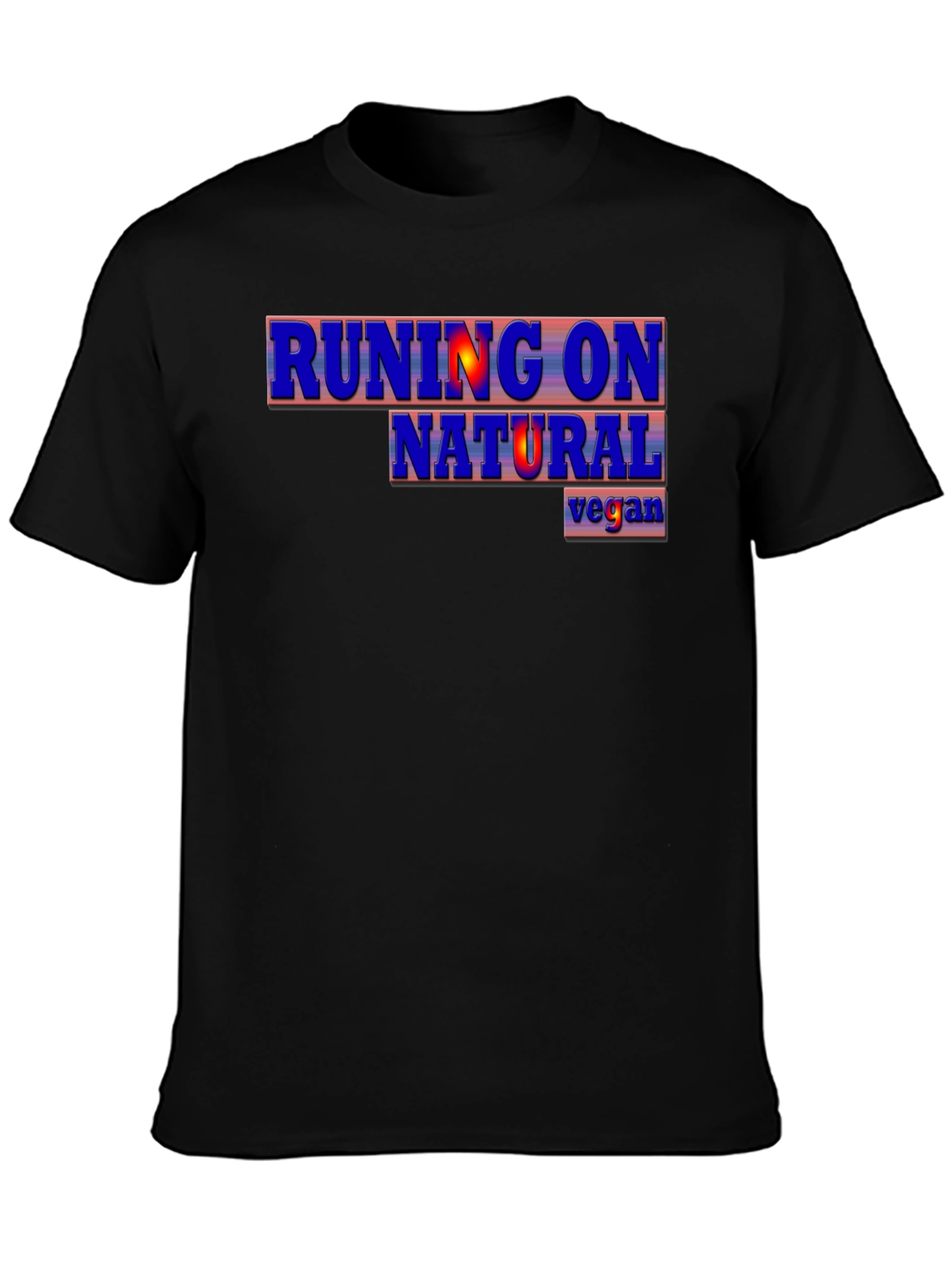 Running on Natural Vegan Black T-Shirt