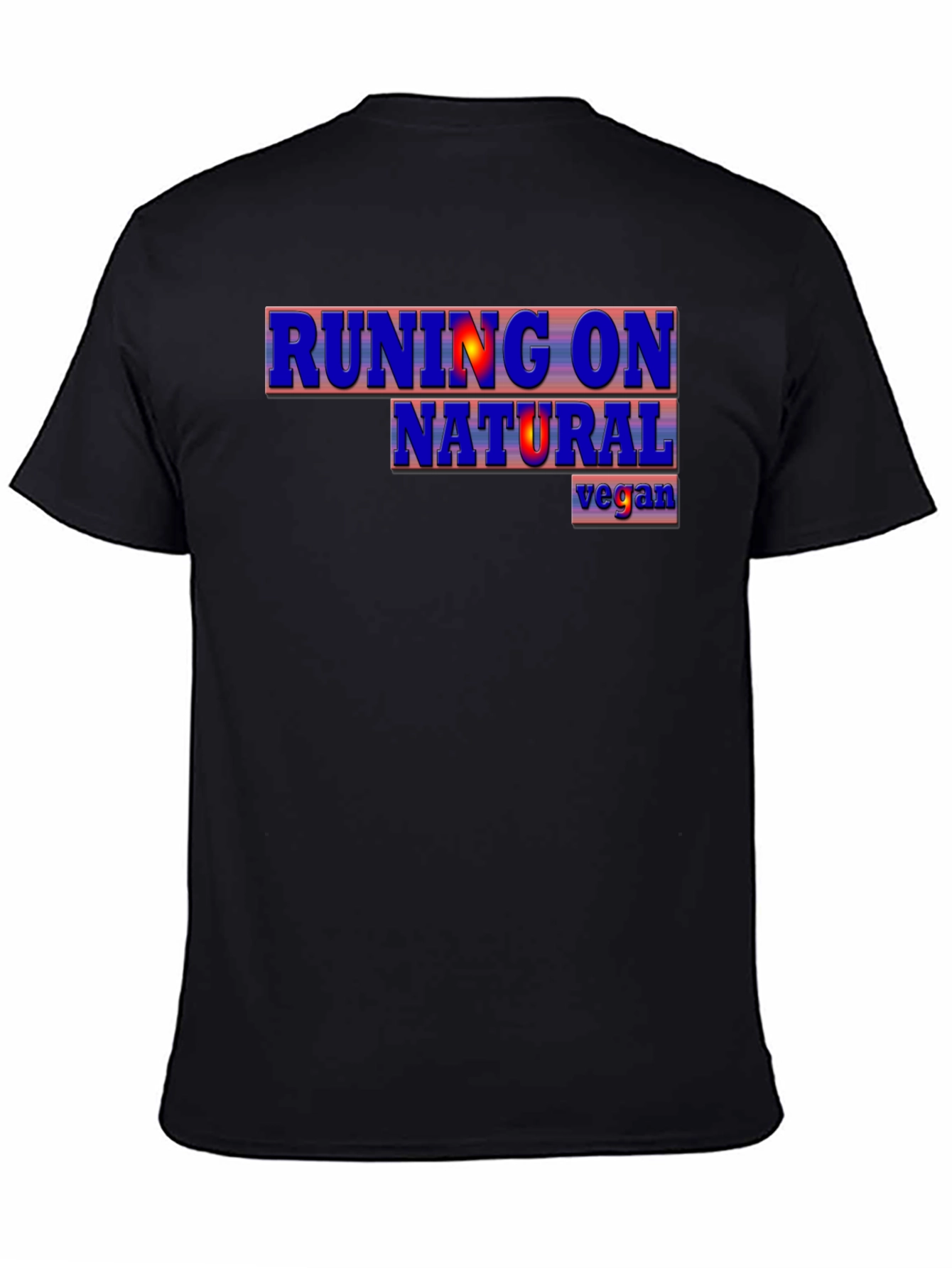 Running on Natural Vegan Black T-Shirt