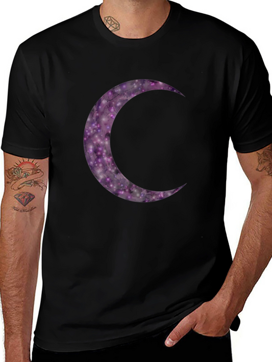 Galaxy Moon Graphic Tee - Stylish Black T-Shirt