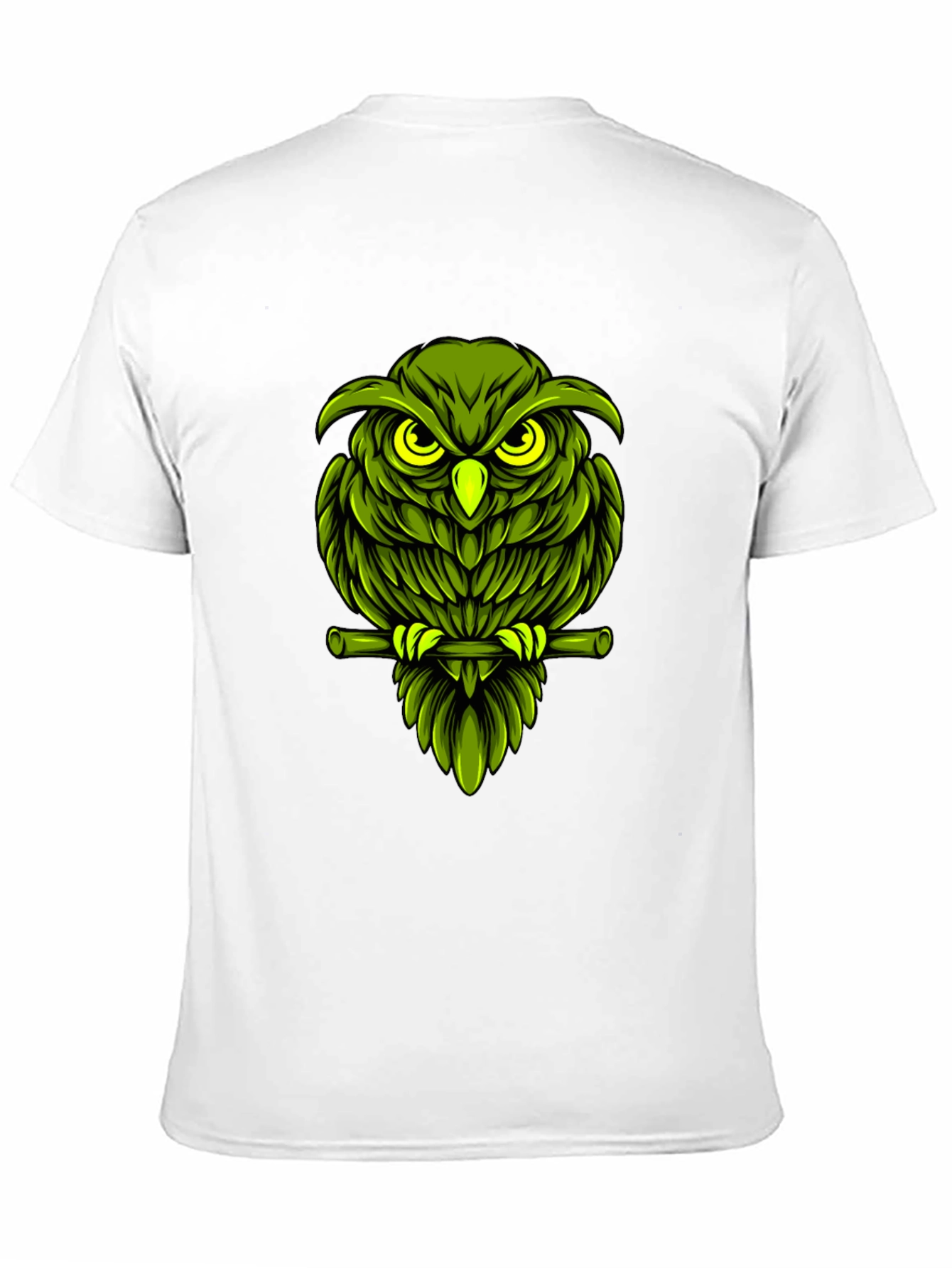 Green Owl Graphic T-Shirt - Mens Black Tee