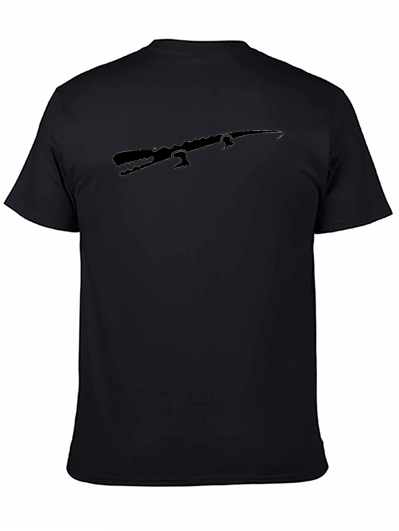 Crocodile Graphic Print Black T-Shirt