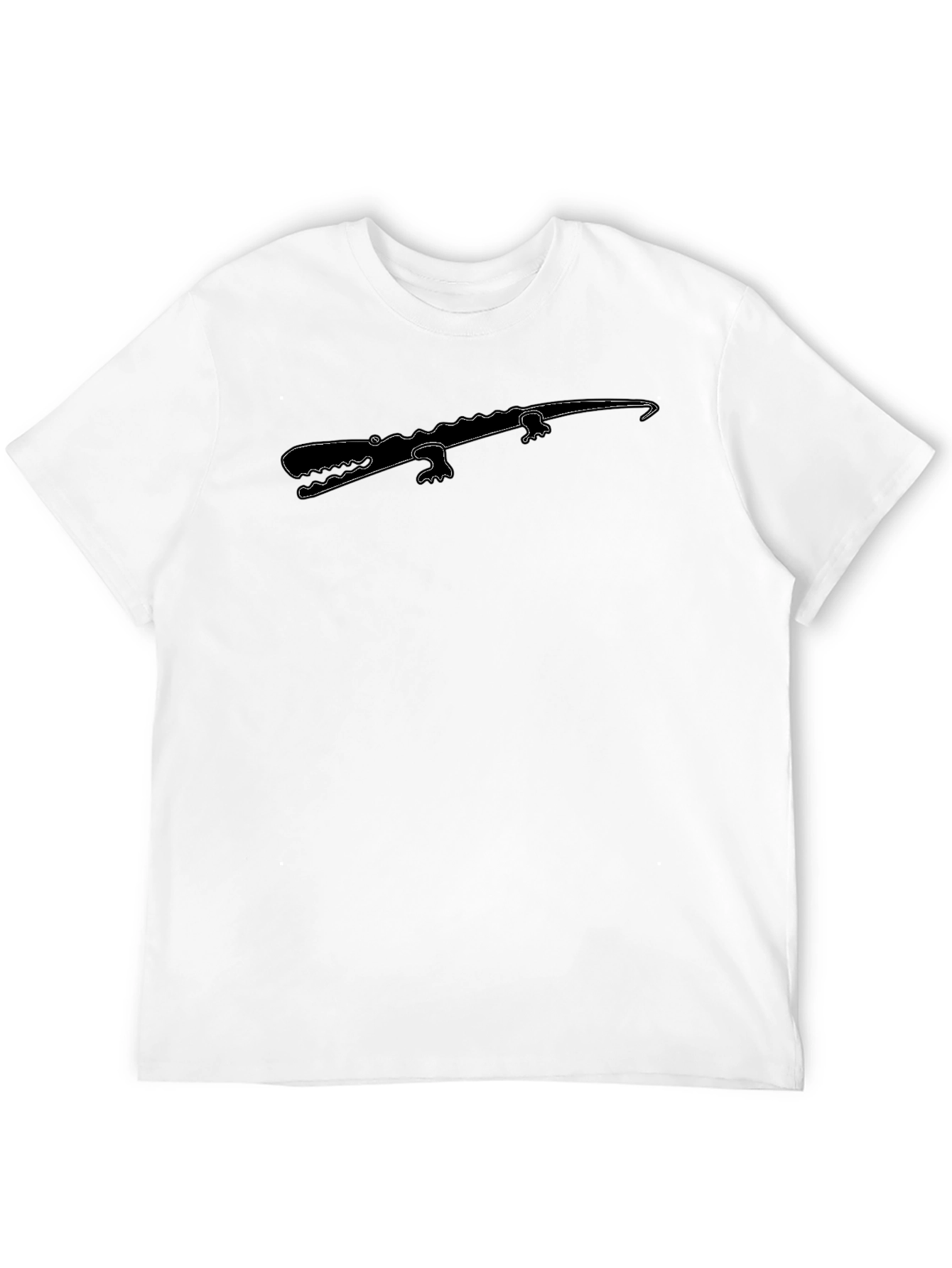 Crocodile Graphic Print Black T-Shirt