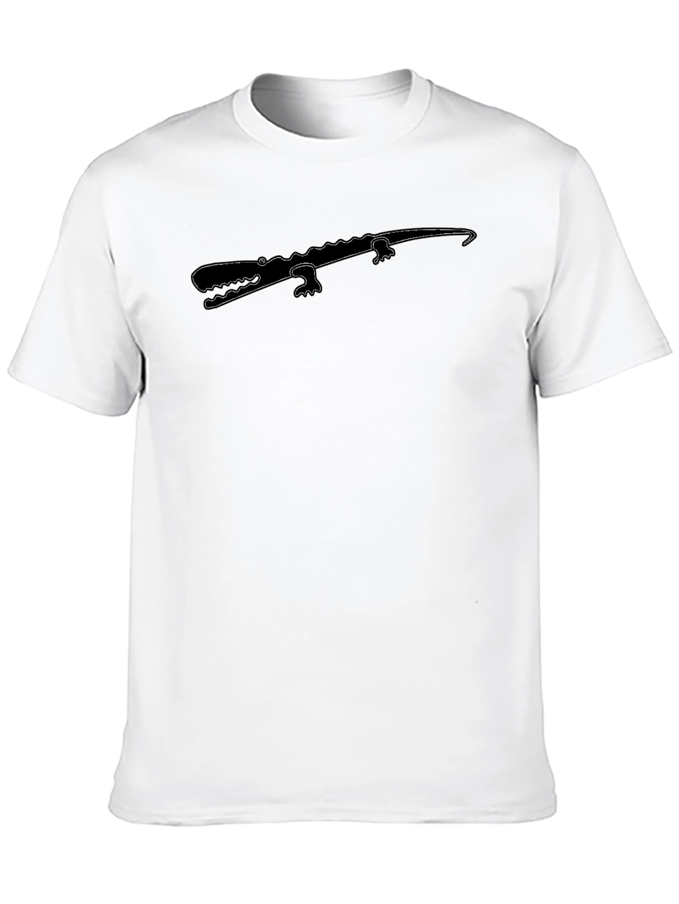 Crocodile Graphic Print Black T-Shirt