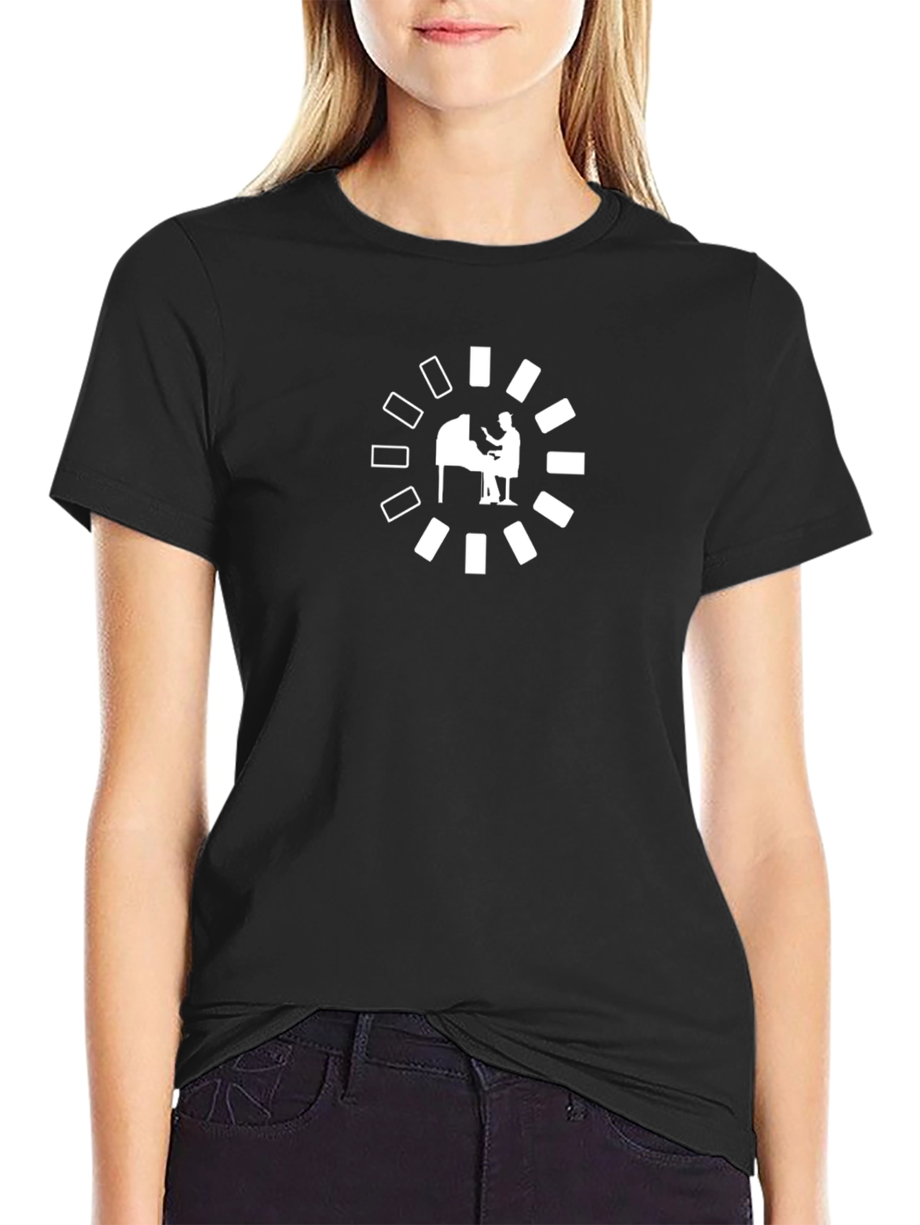 Pianist Loading Black T-Shirt - Musician Tee