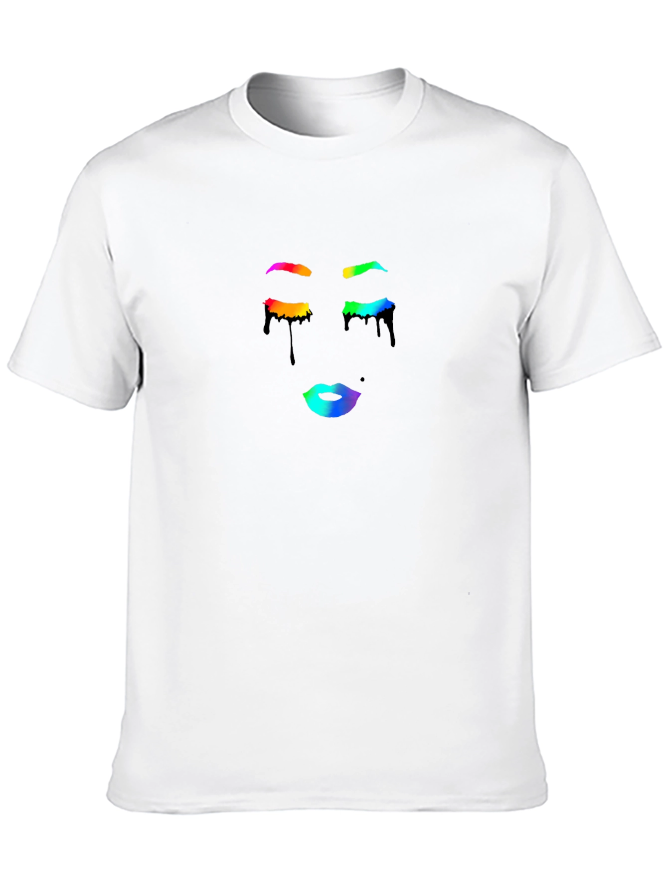 Rainbow Drip Face Black T-Shirt