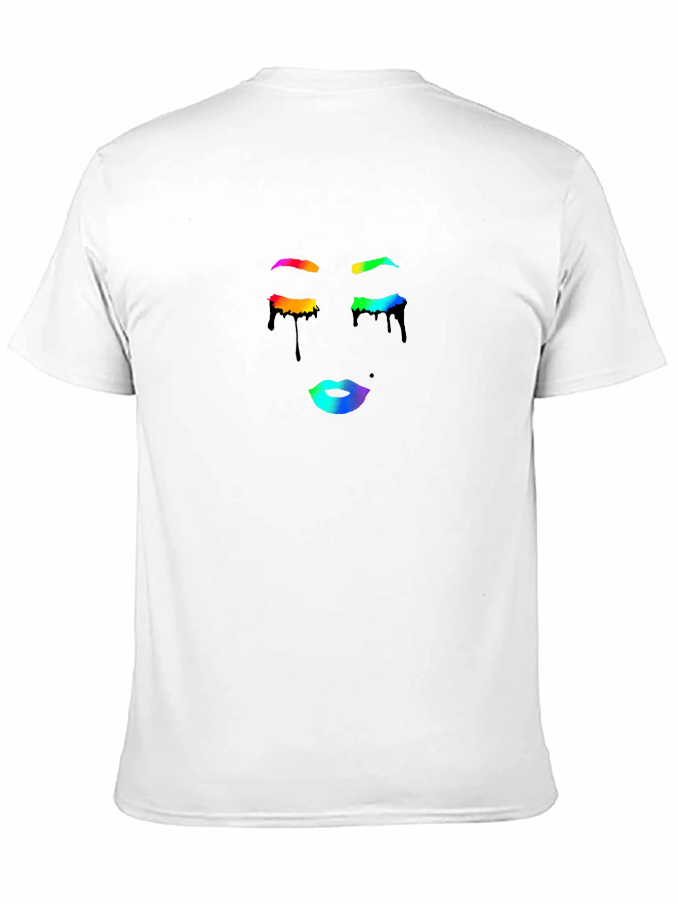 Rainbow Drip Face Black T-Shirt