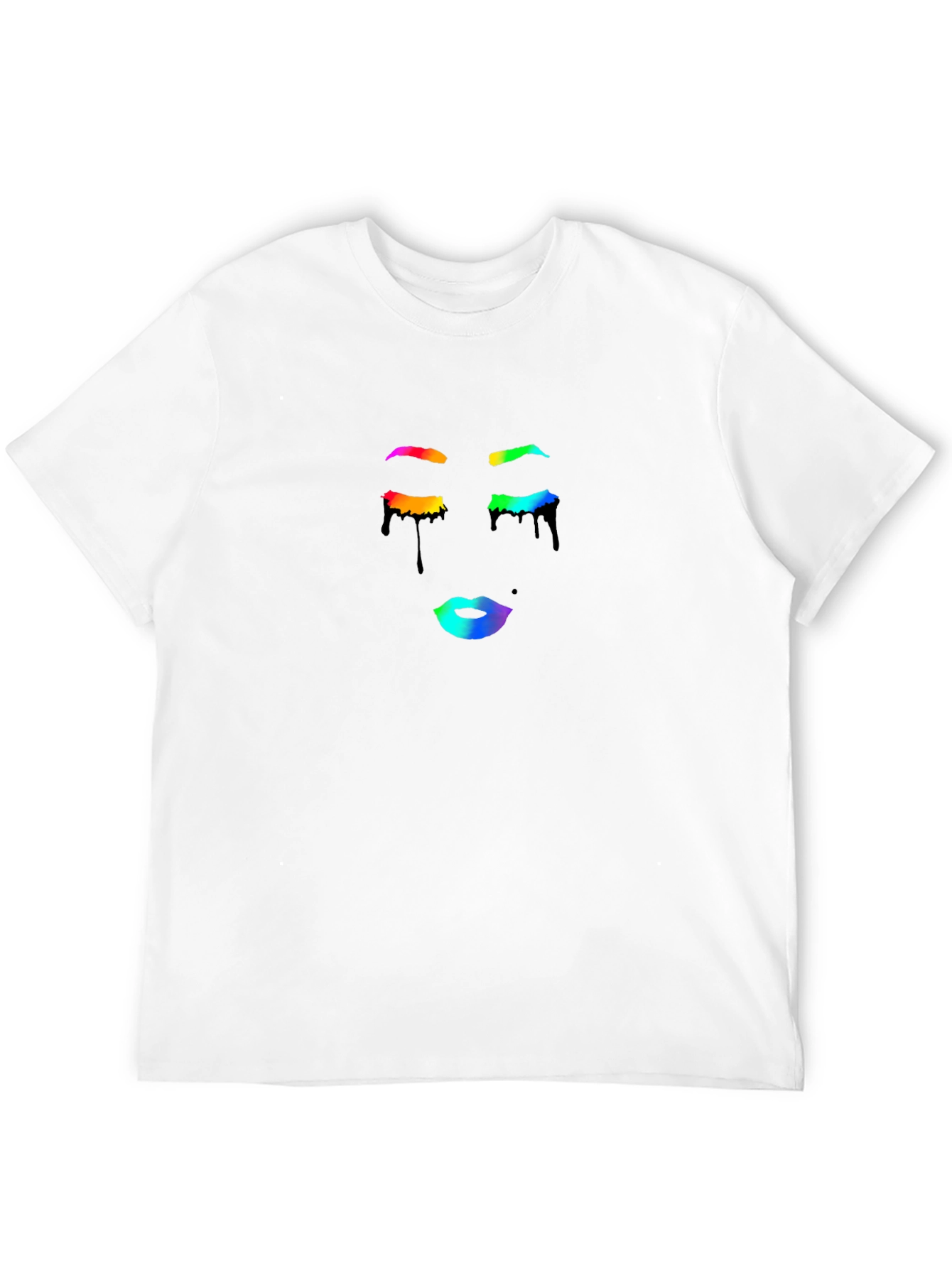 Rainbow Drip Face Black T-Shirt