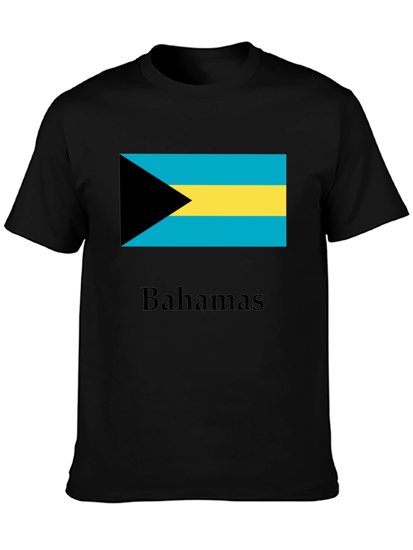 Bahamas Flag Graphic T-Shirt - Black