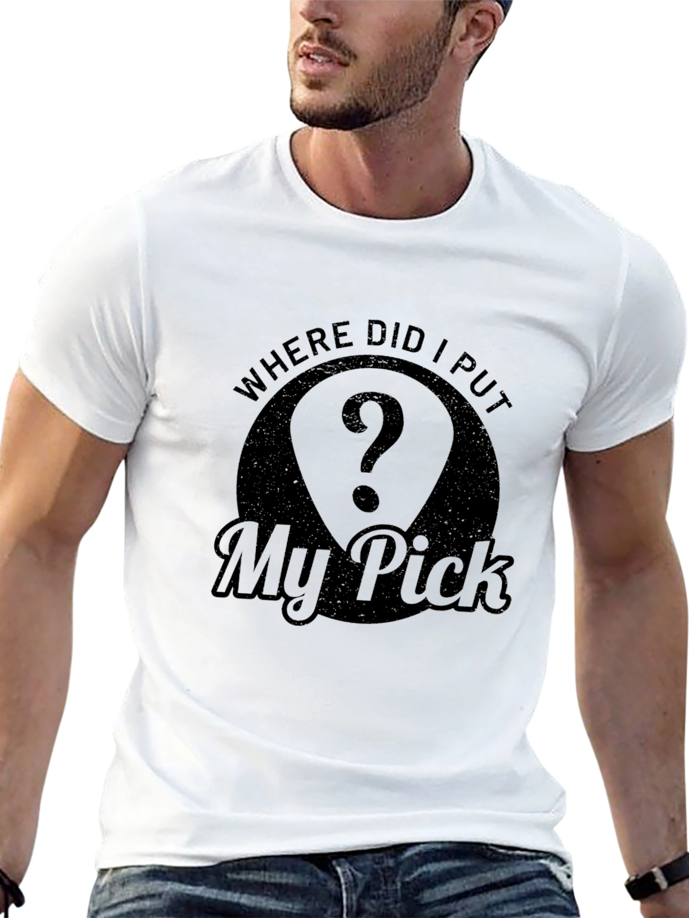 Where Did I Put My Pick? Funny Guitar T-Shirt