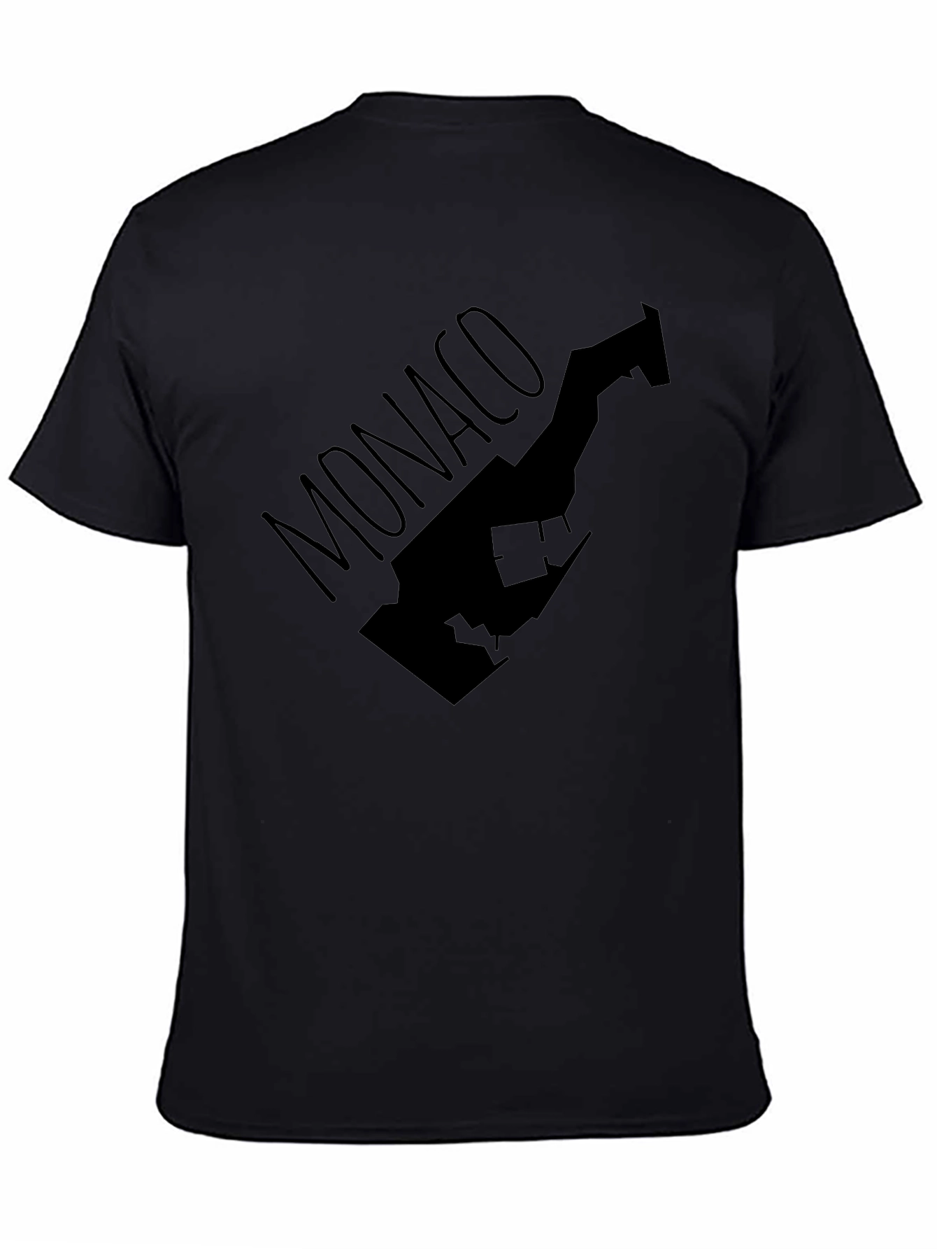 Monaco Map T-Shirt - Stylish Black Tee