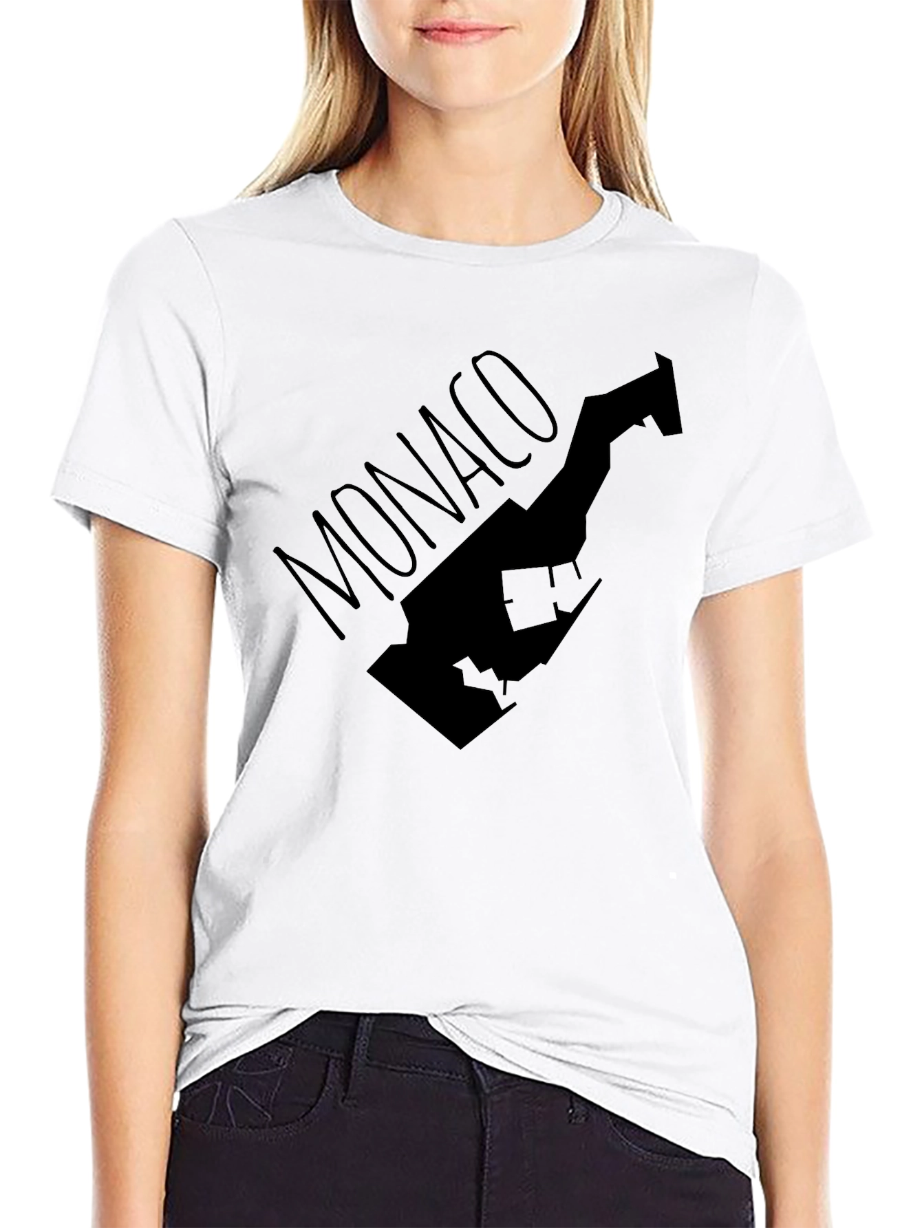 Monaco Map T-Shirt - Stylish Black Tee
