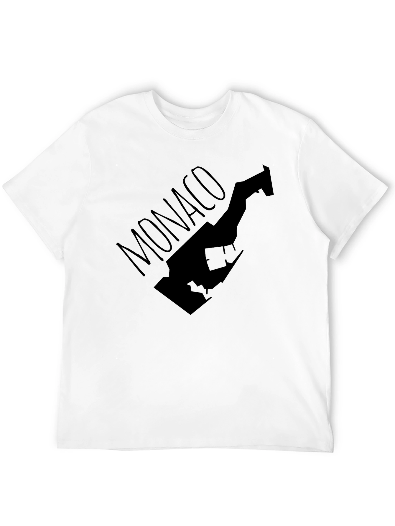 Monaco Map T-Shirt - Stylish Black Tee