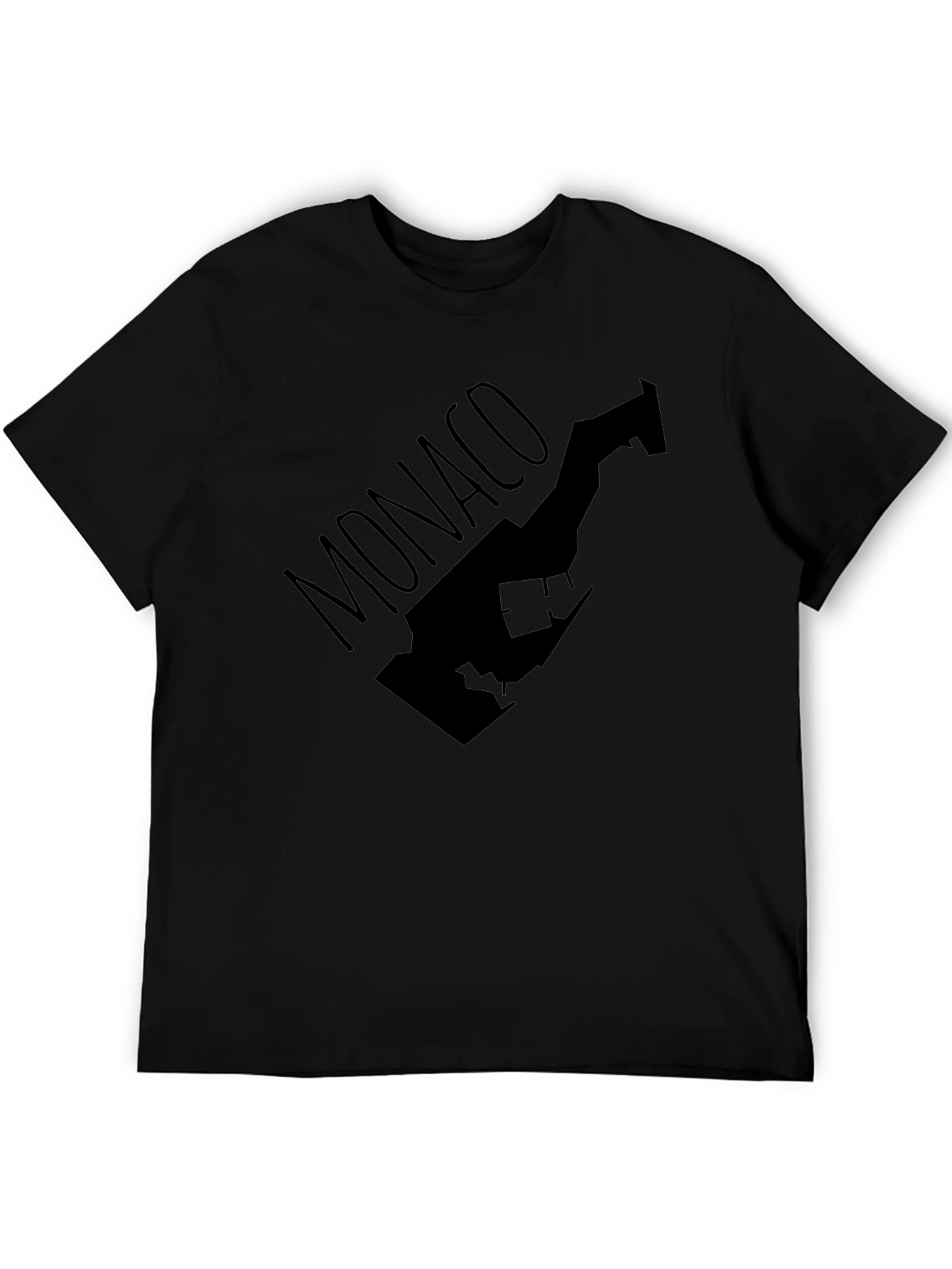 Monaco Map T-Shirt - Stylish Black Tee