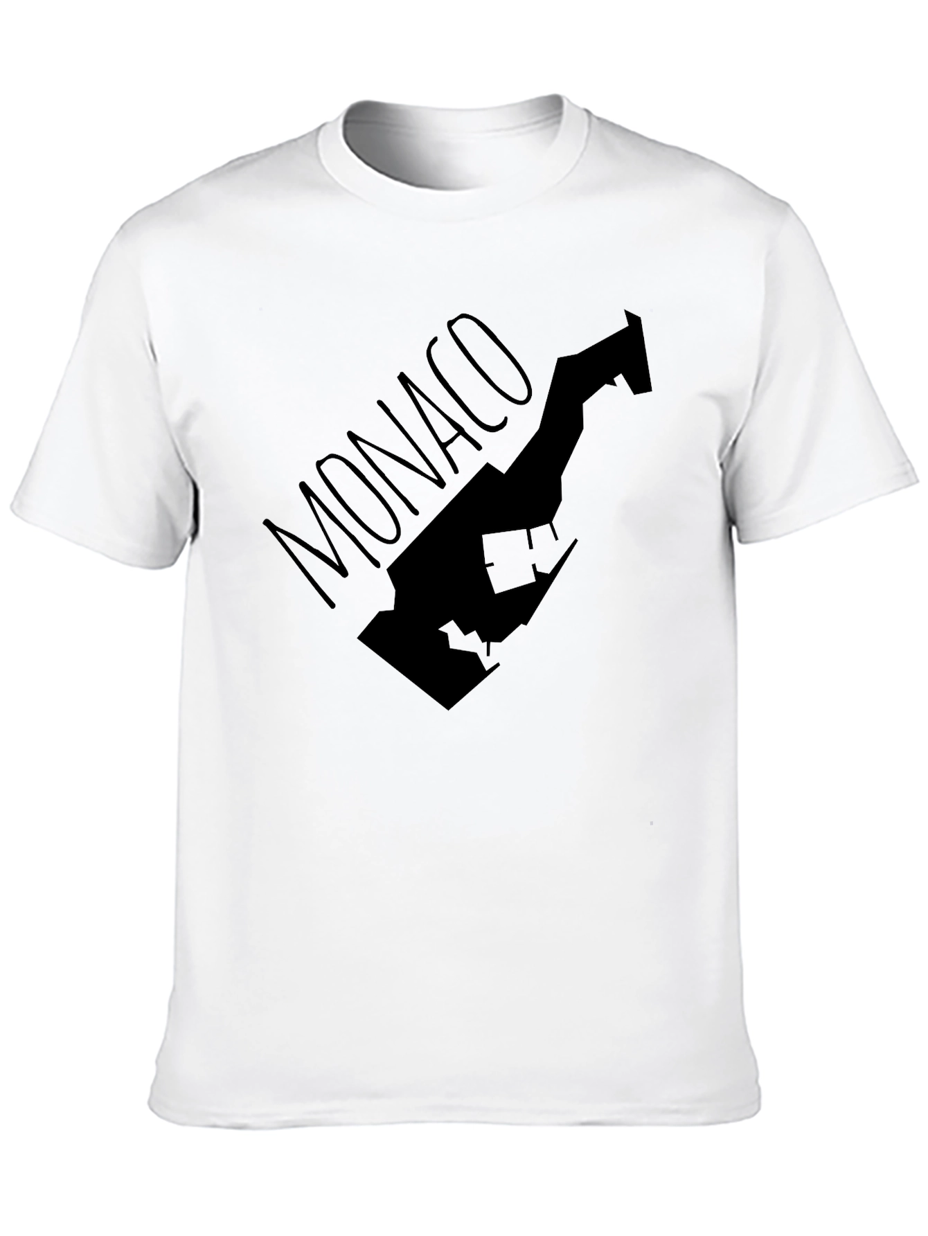 Monaco Map T-Shirt - Stylish Black Tee