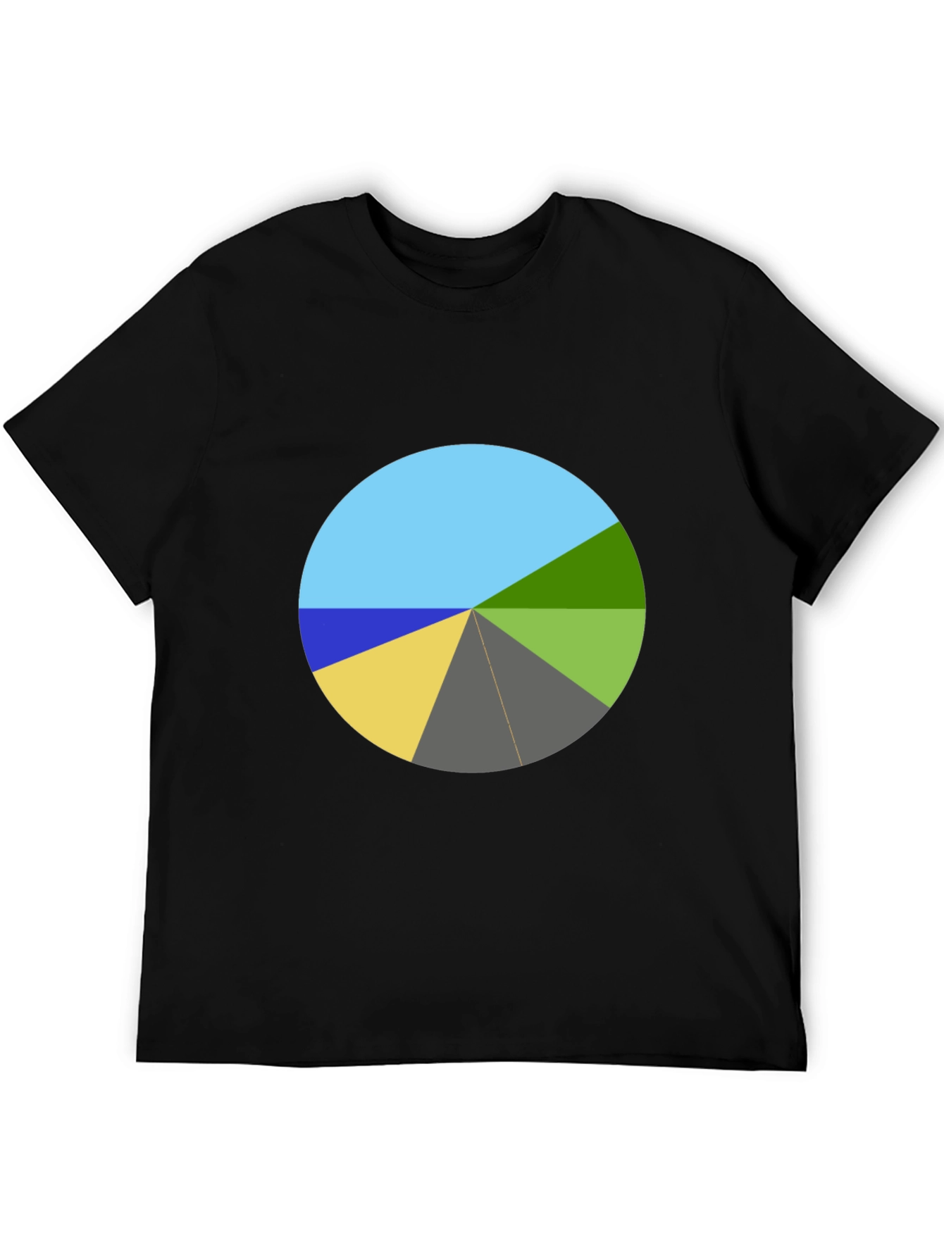 Geometric Pie Chart Graphic Tee - Unique Design