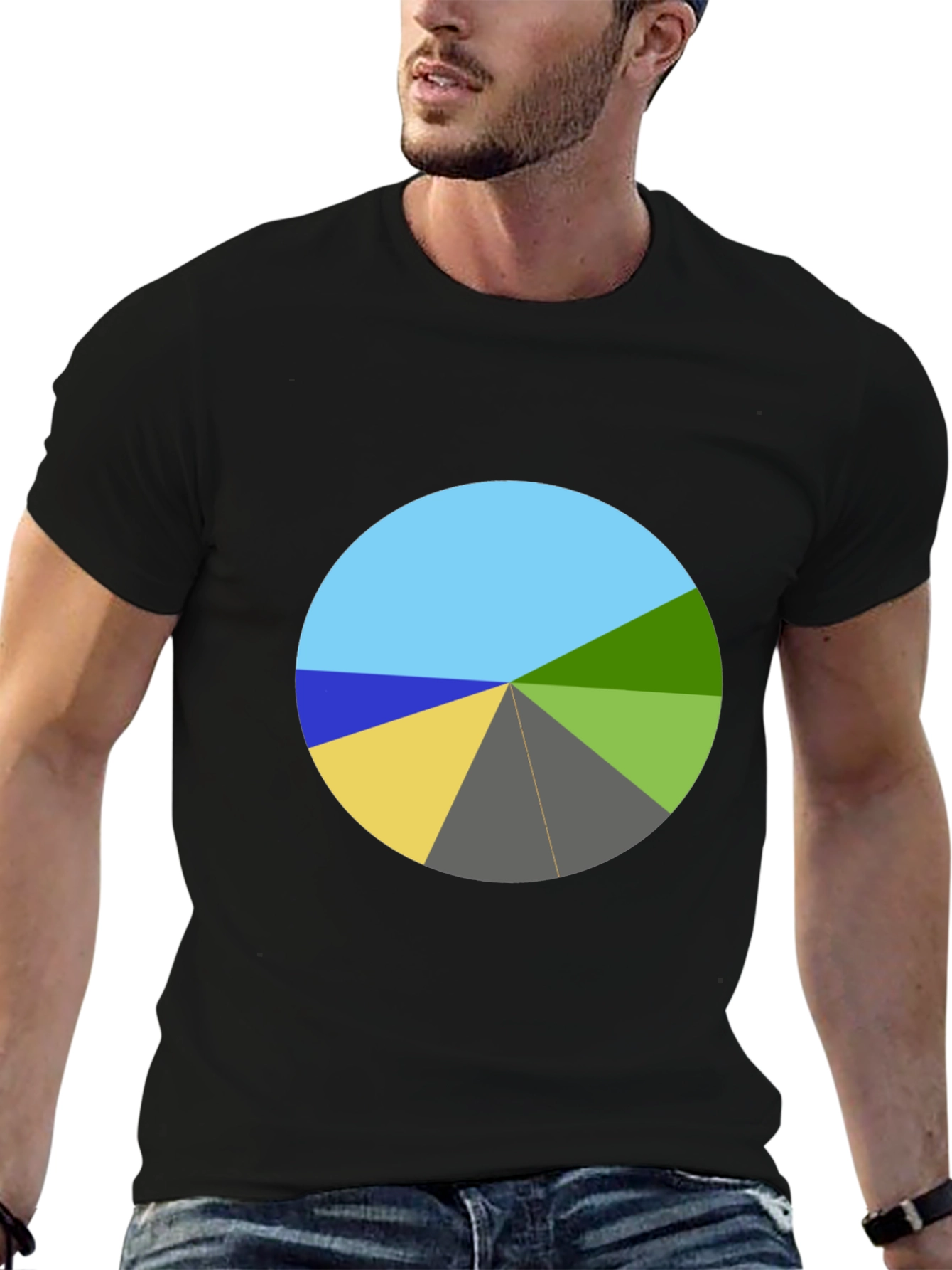 Geometric Pie Chart Graphic Tee - Unique Design