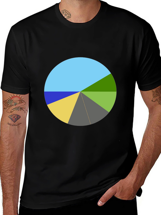 Geometric Pie Chart Graphic Tee - Unique Design