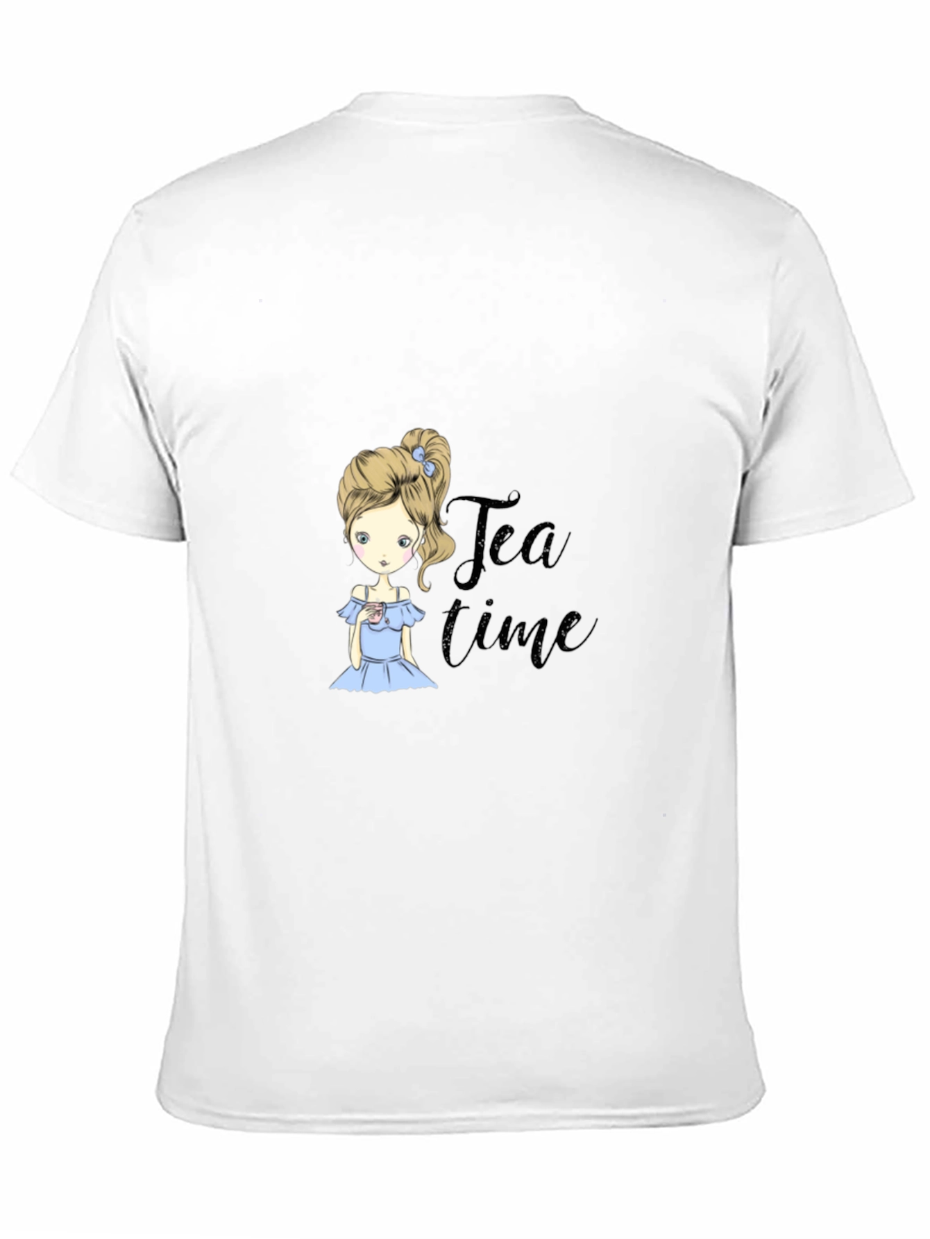 Tea Time Girl Black T-Shirt