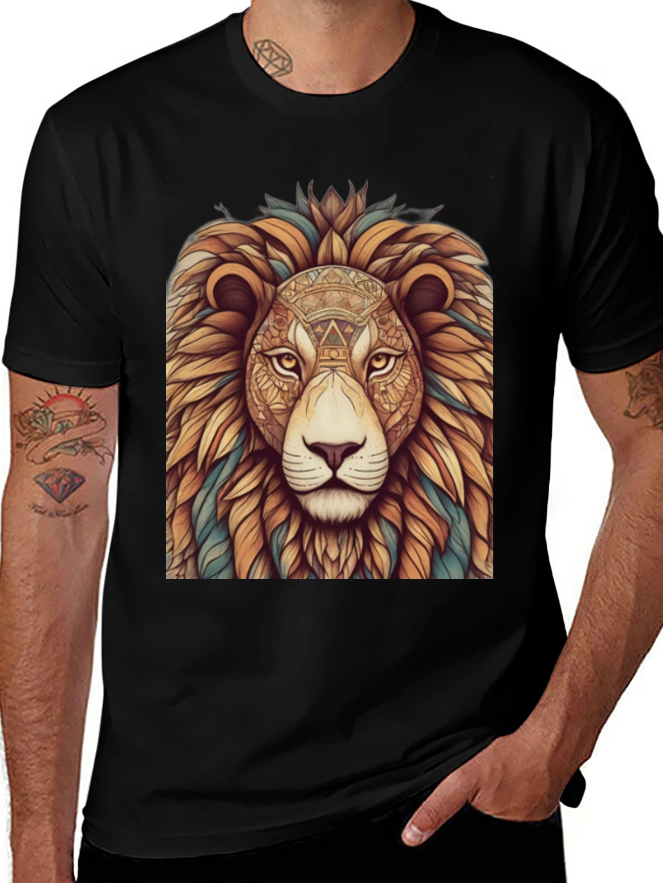 Lion Graphic Print T-Shirt