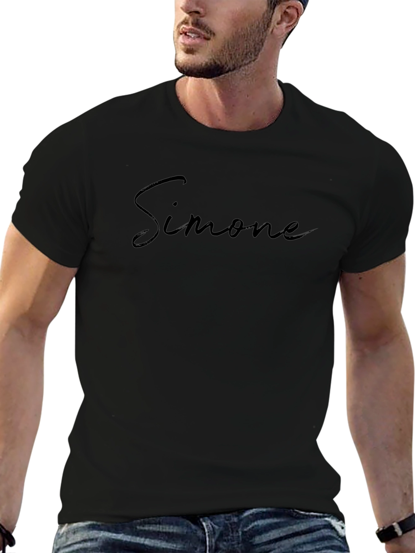 Simone Name Black Graphic T-Shirt