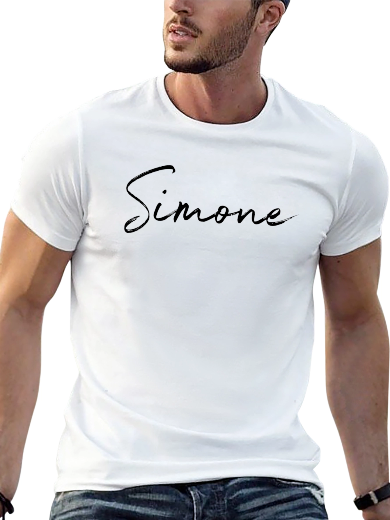 Simone Name Black Graphic T-Shirt