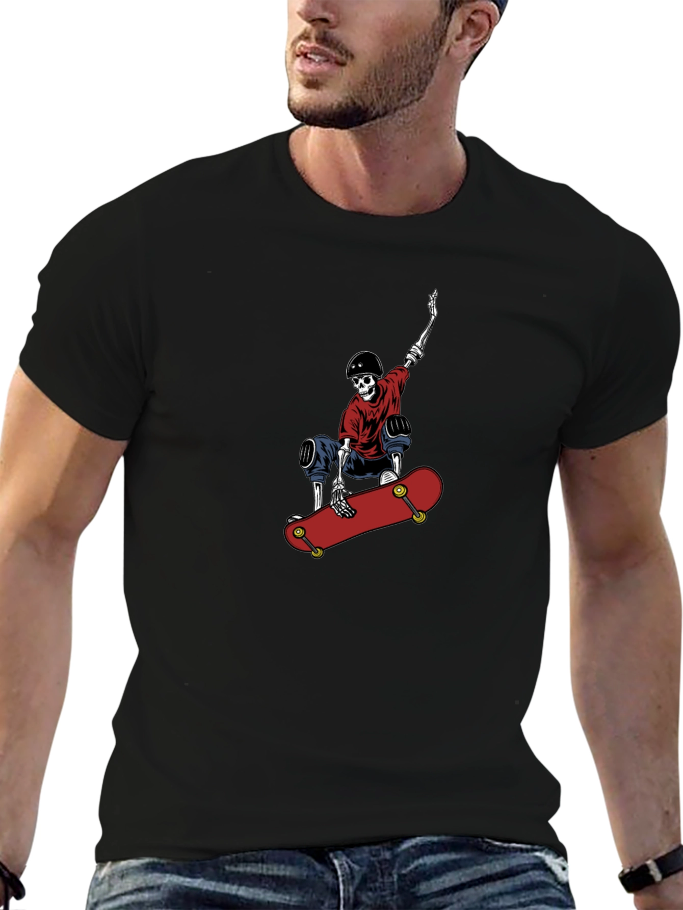 Skeleton Skateboarder Graphic T-Shirt