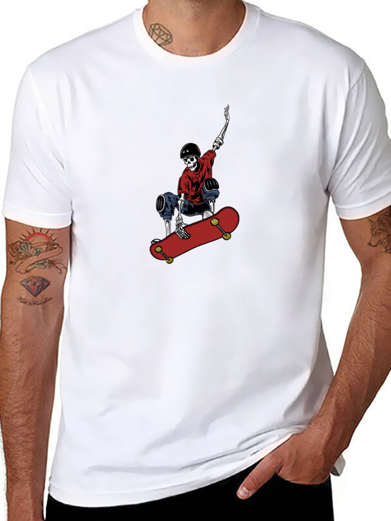 Skeleton Skateboarder Graphic T-Shirt
